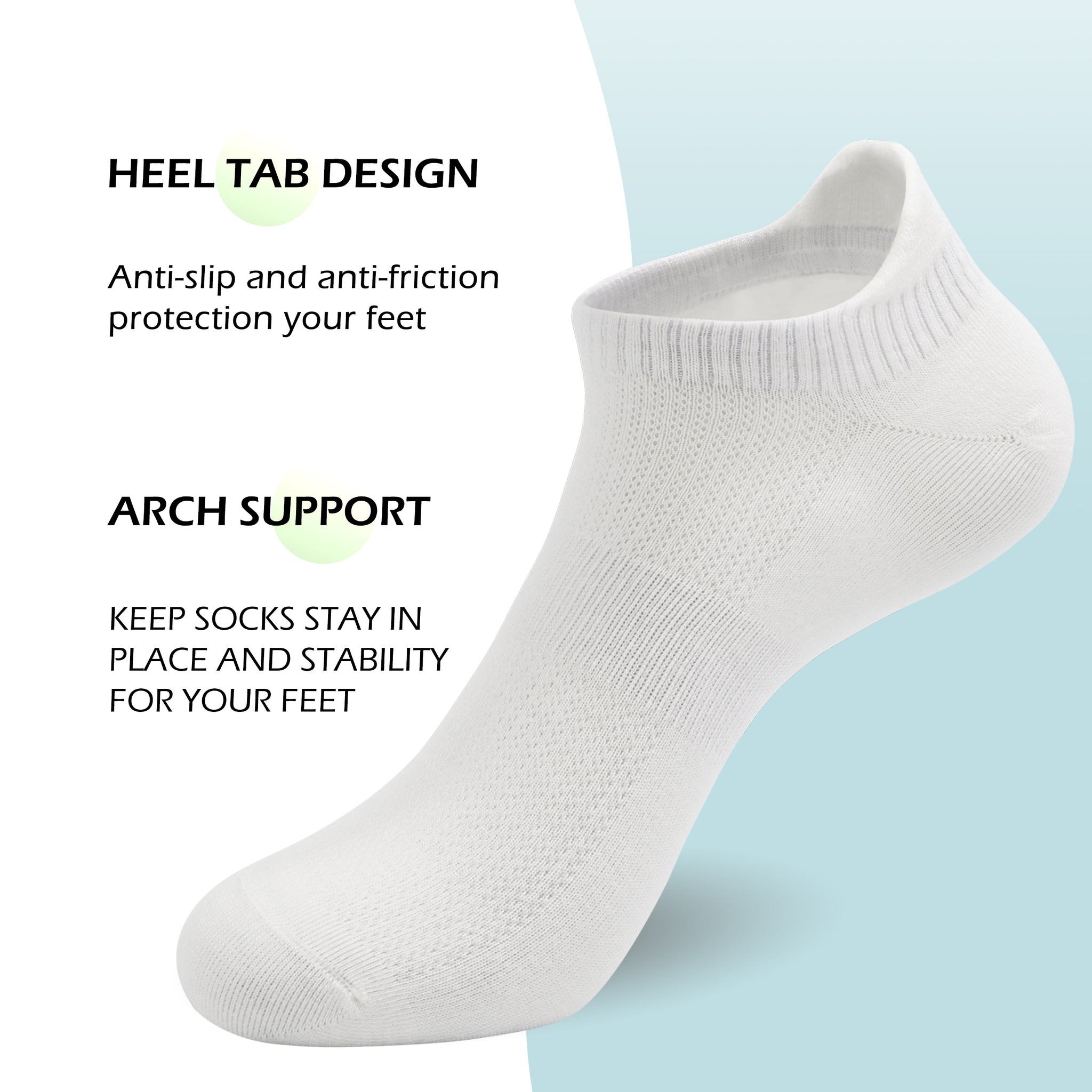 Women Ultra Thin Socks Bamboo Low Cut No Show Ventilating Low Ankle Anti Odor Arch Support Mesh Socks 5 Pairs
