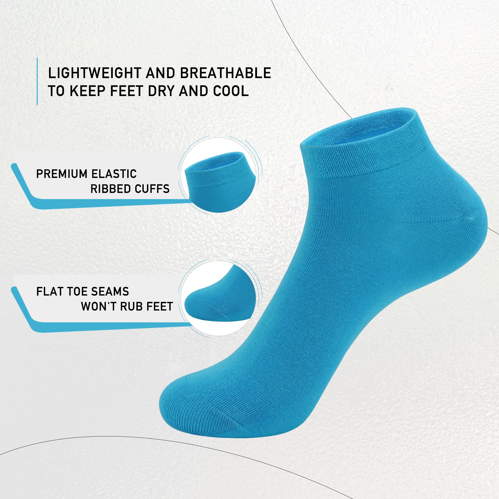 Women Bamboo Ankle Socks Low Cut Thin Sock Lightweight Pastal Color Soft Sock 5 Pairs