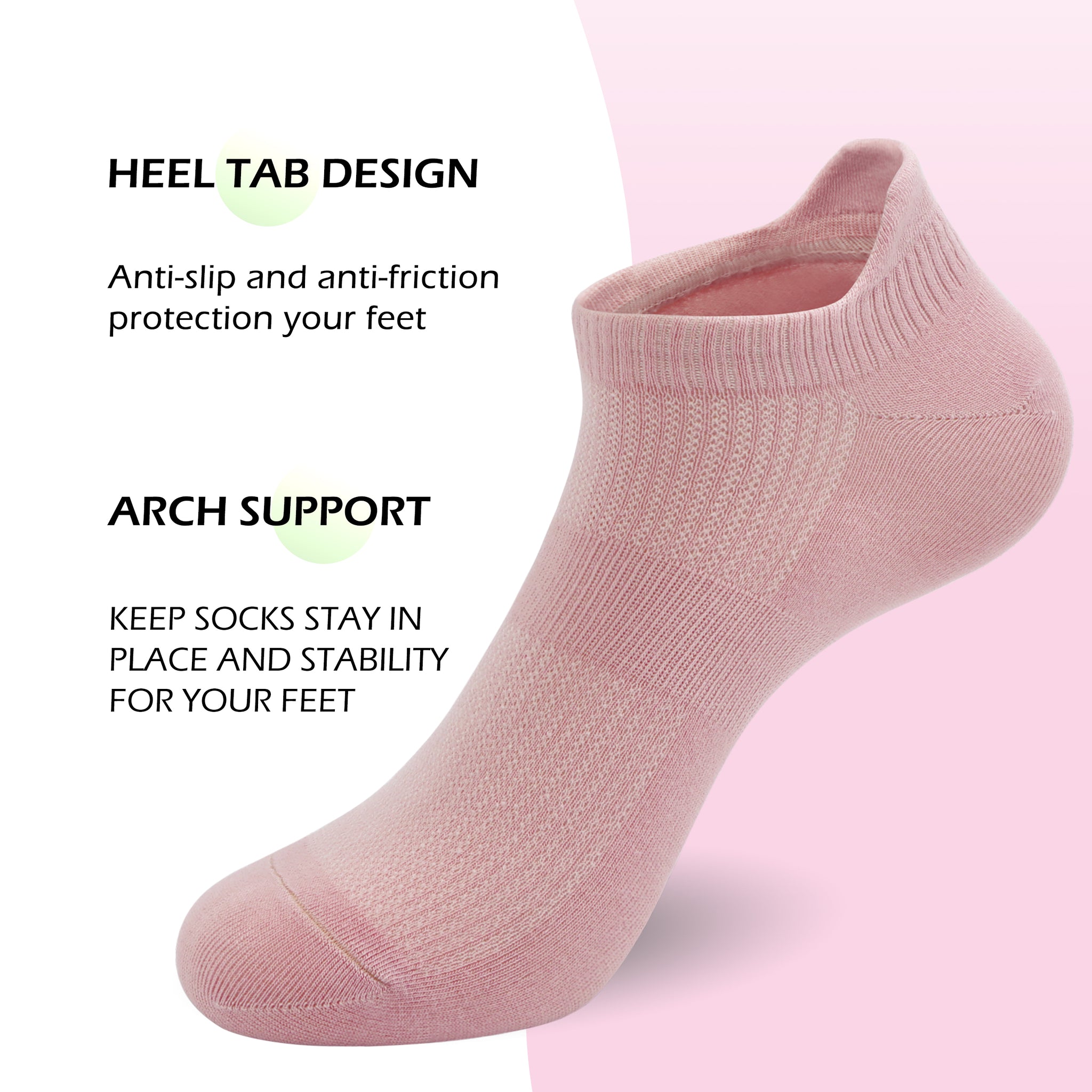 Women Ultra Thin Socks Bamboo Low Cut No Show Ventilating Low Ankle Anti Odor Arch Support Mesh Socks 5 Pairs