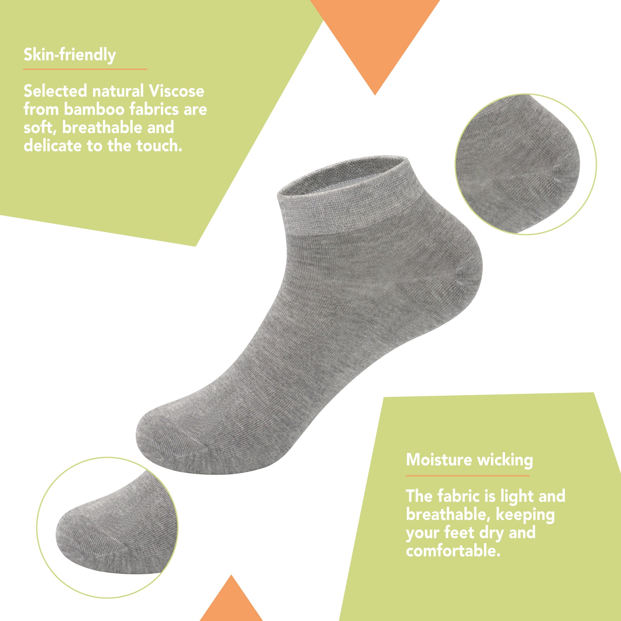 Bamboo School Socks Ankle Super Soft School Kids Socks Stretch Cuffs Athletic Socks Odor Resistant Anti-odor 5 Pairs