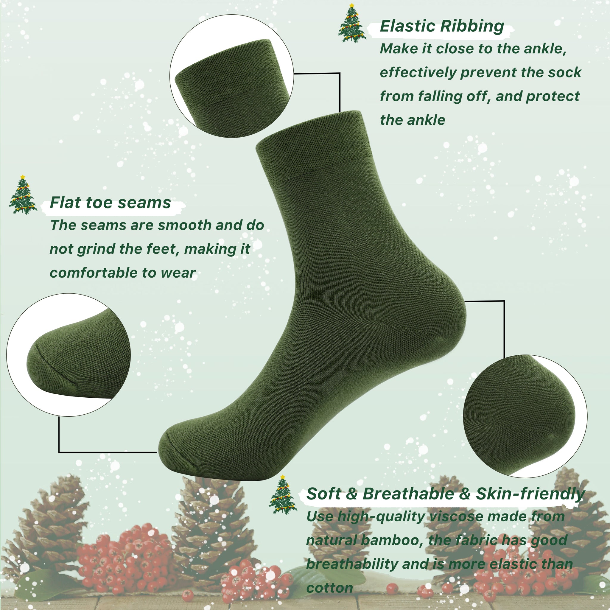 Kids Casual Bamboo School Socks Super Soft Uniform Thin Breathable Stretch Cuffs Boys Girls 5 Pairs