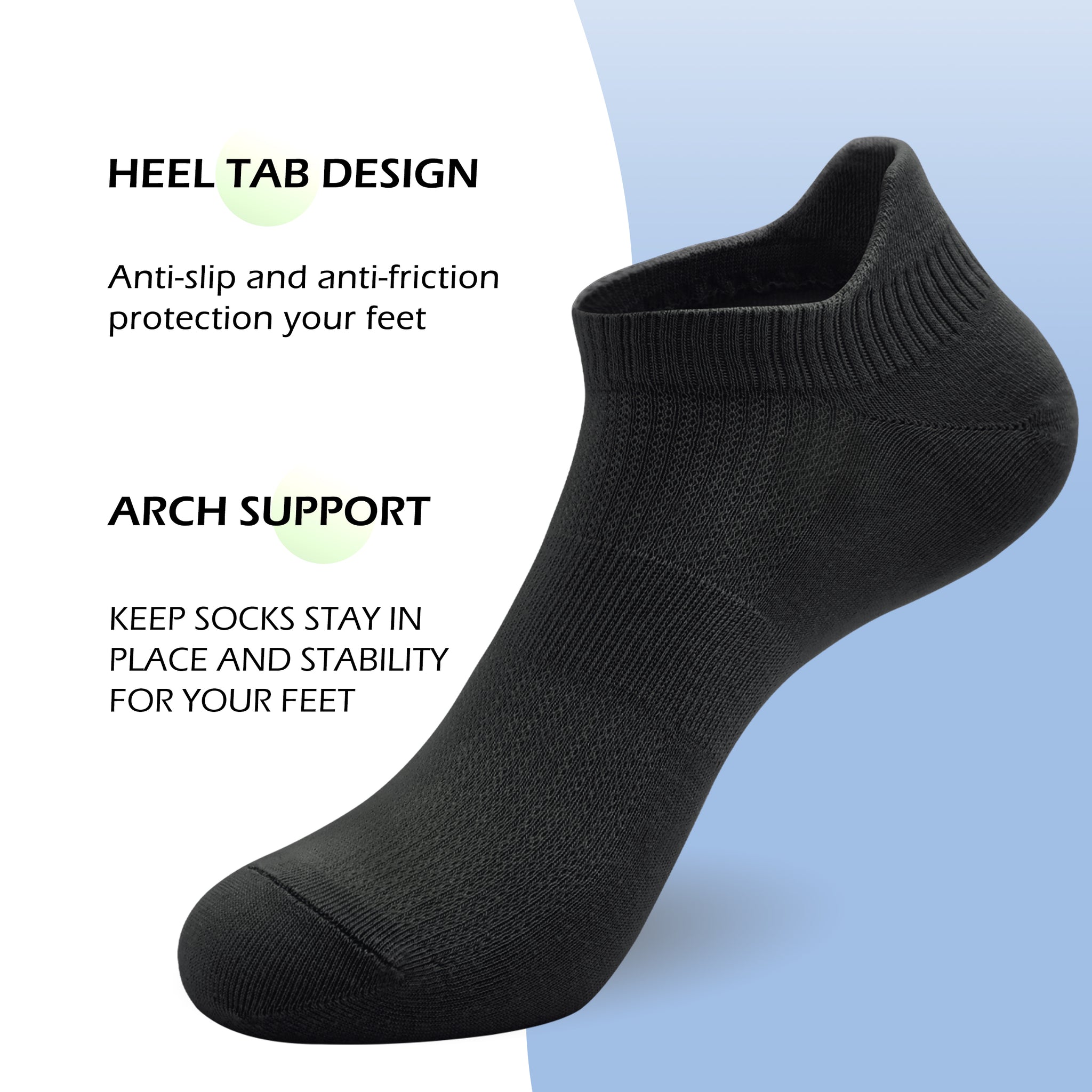 Women Ultra Thin Socks Bamboo Low Cut No Show Ventilating Low Ankle Anti Odor Arch Support Mesh Socks 5 Pairs