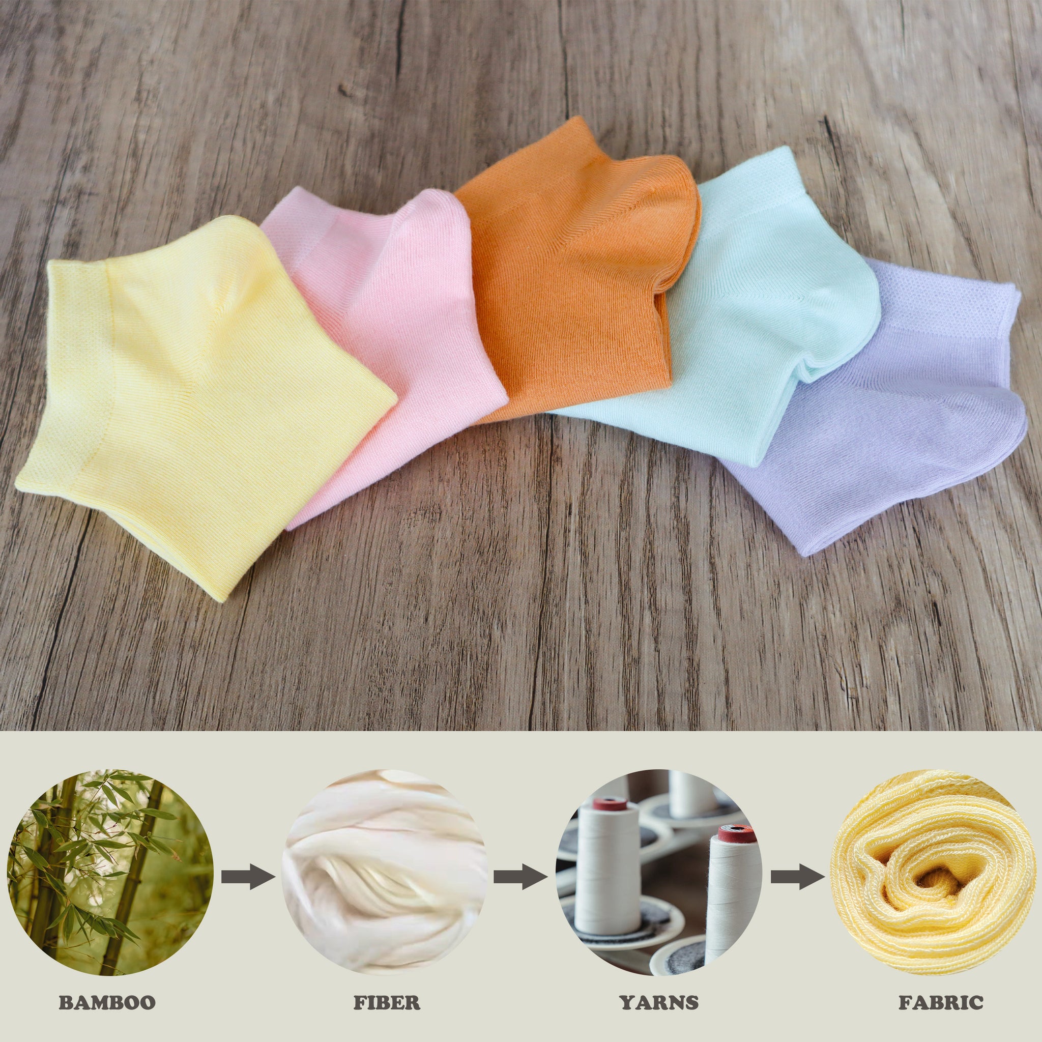 Bamboo School Socks Ankle Super Soft School Kids Socks Stretch Cuffs Athletic Socks Odor Resistant Anti-odor 5 Pairs