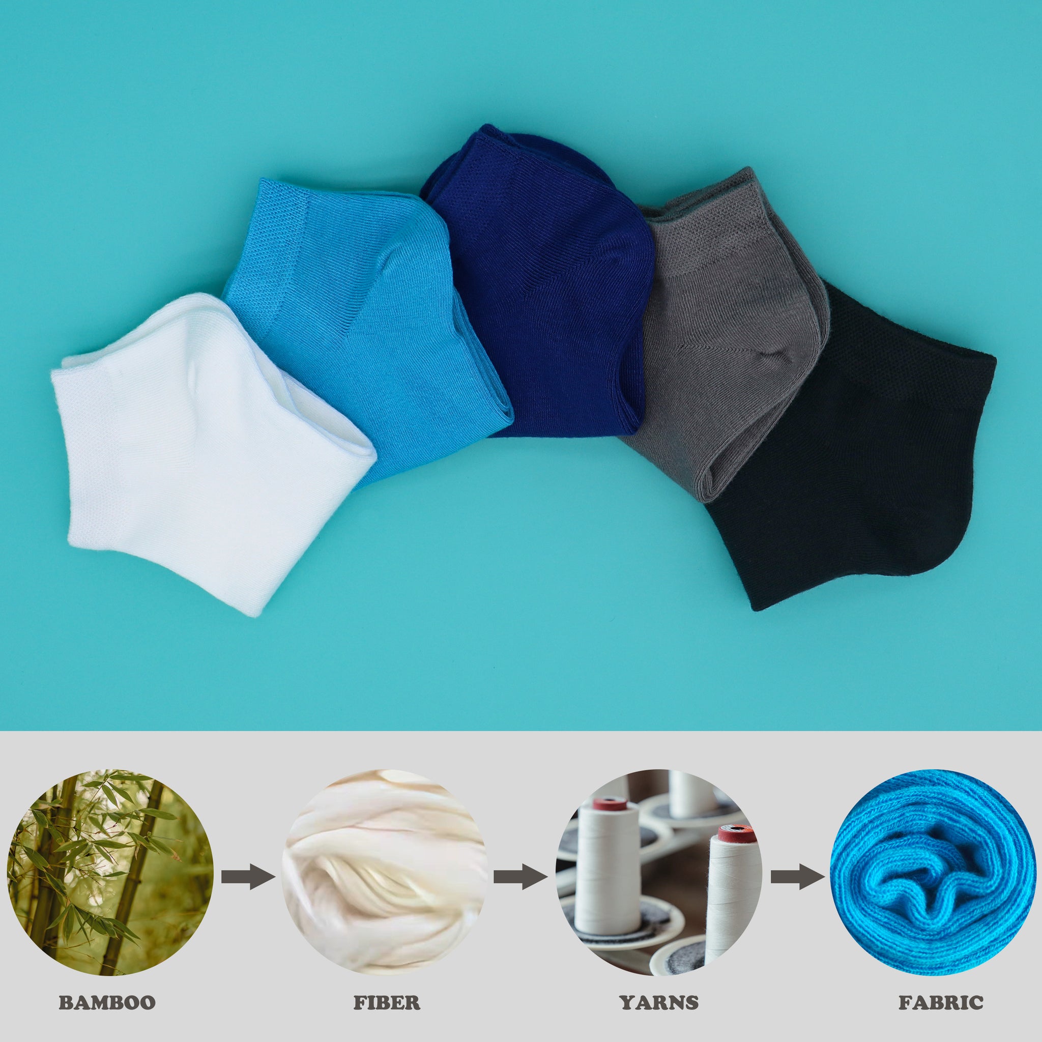 Bamboo School Socks Ankle Super Soft School Kids Socks Stretch Cuffs Athletic Socks Odor Resistant Anti-odor 5 Pairs