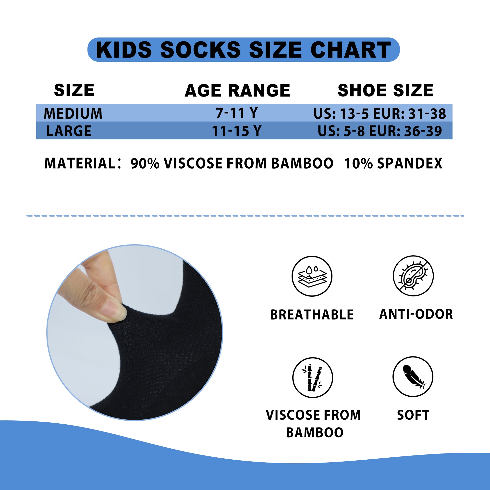 Bamboo Mesh Kids Low Cut Socks Unisex Child Ankle Non Slip Breathable Boy Girl 5 Pairs