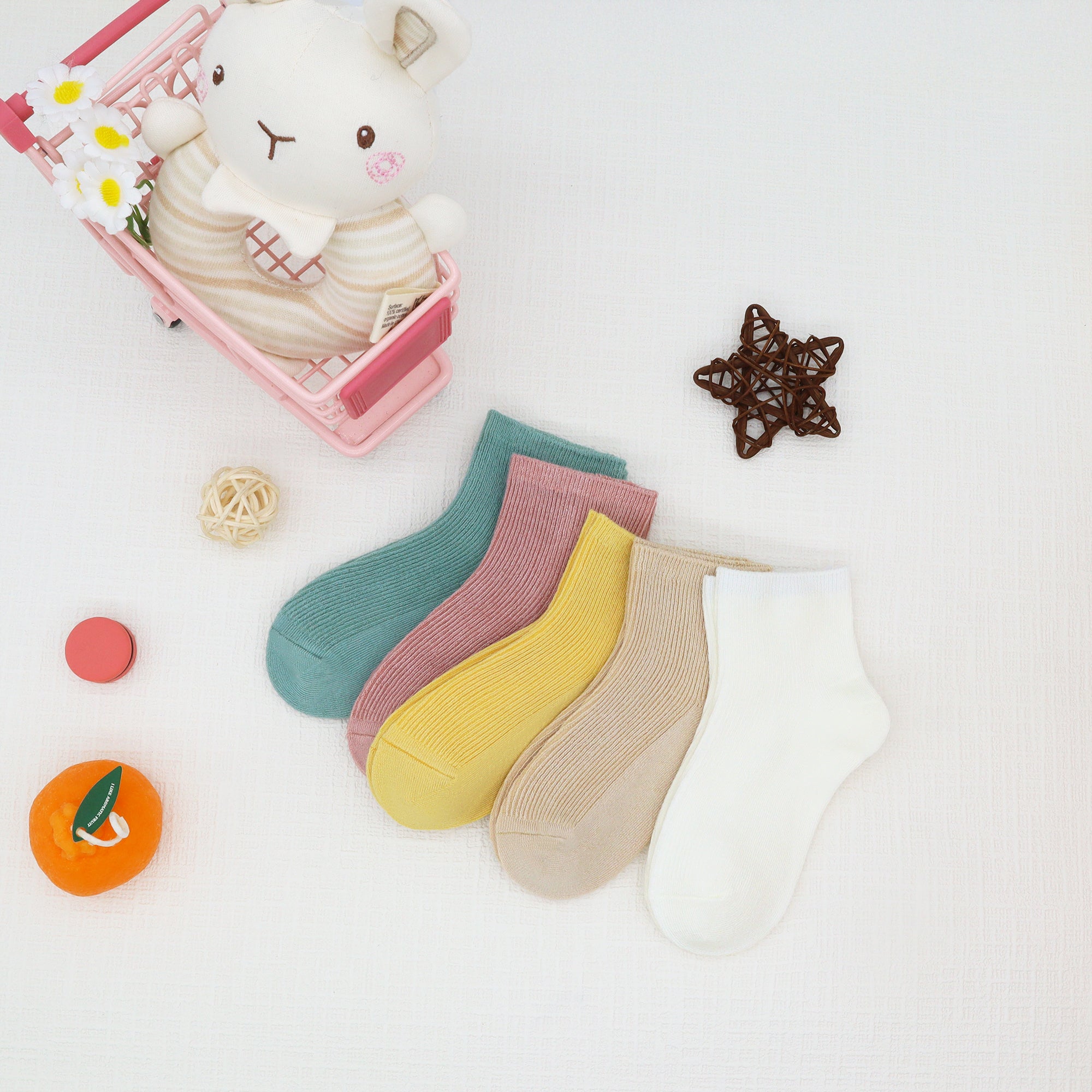 Viscose Bamboo Unisex Baby Boy Girl Socks Toddlers Ankle Crew Thin Soft Socks Stretch Breathable Newborn 5 Pairs