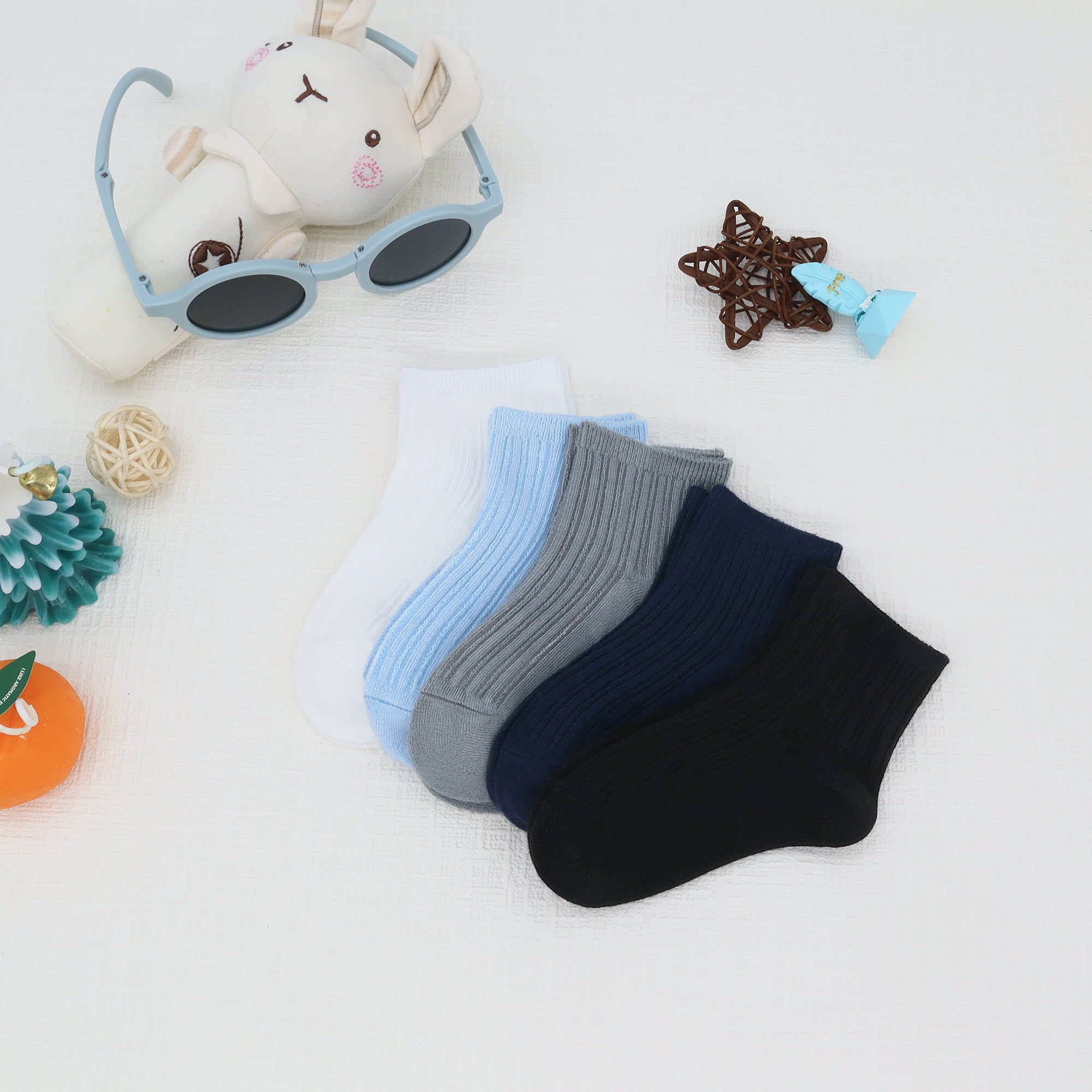 Viscose Bamboo Unisex Baby Boy Girl Socks Toddlers Ankle Crew Thin Soft Socks Stretch Breathable Newborn 5 Pairs