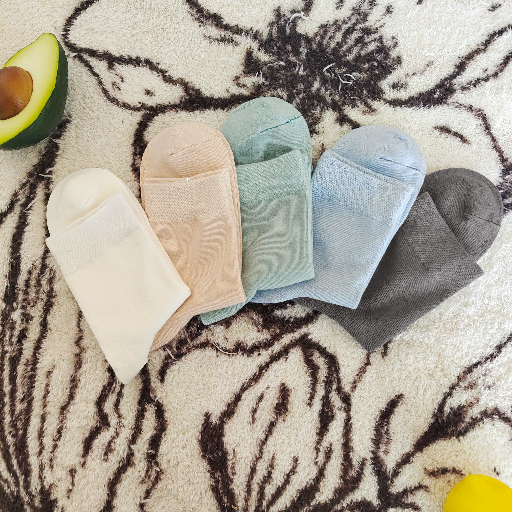 Kids Casual Bamboo School Socks Super Soft Uniform Thin Breathable Stretch Cuffs Boys Girls 5 Pairs