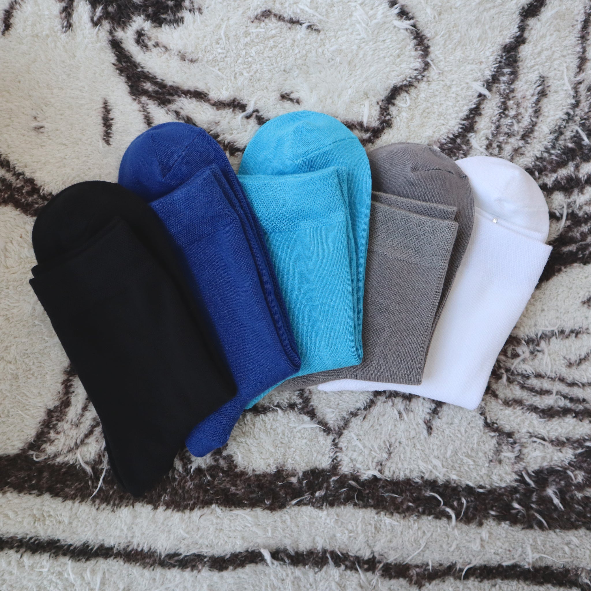 Kids Casual Bamboo School Socks Super Soft Uniform Thin Breathable Stretch Cuffs Boys Girls 5 Pairs