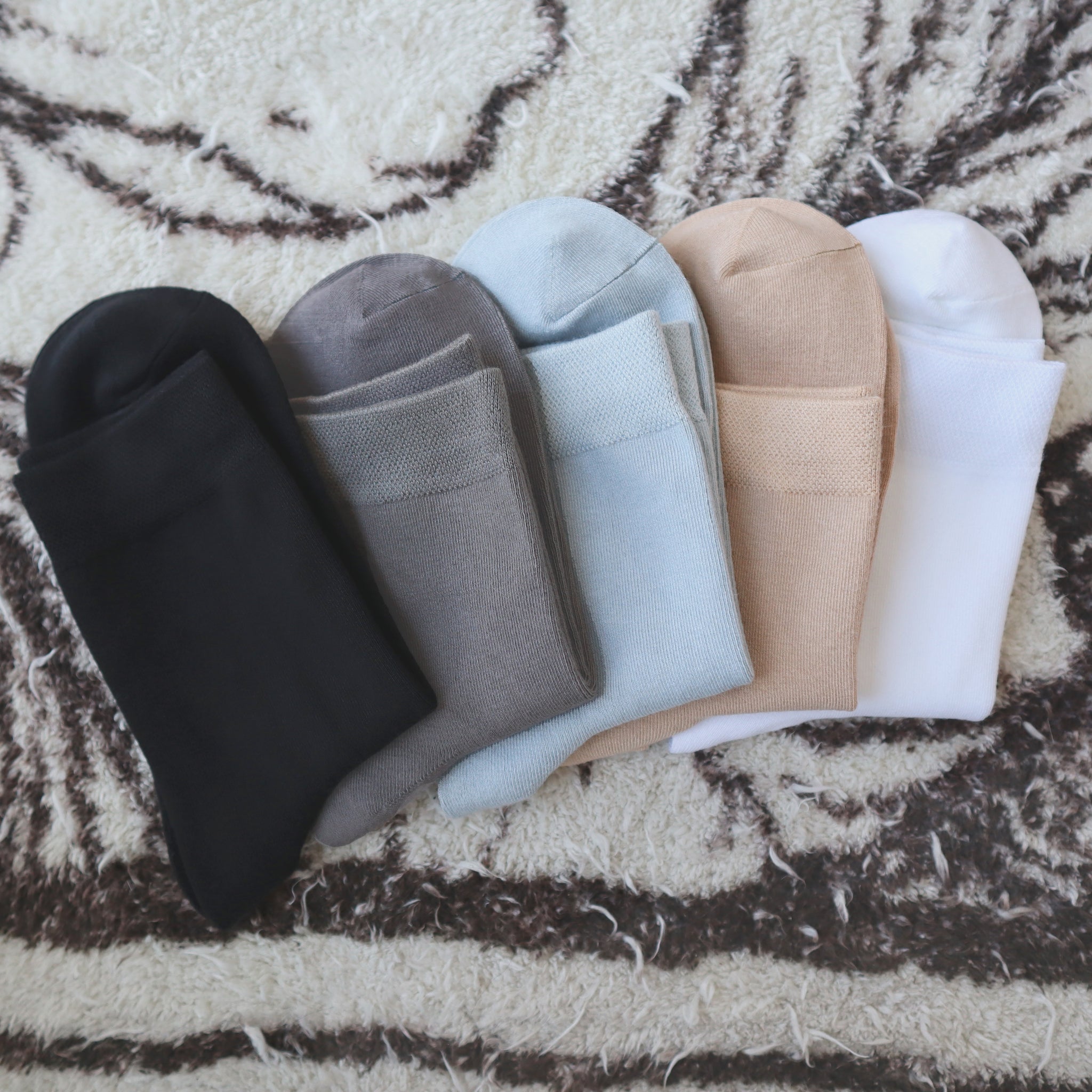 Kids Casual Bamboo School Socks Super Soft Uniform Thin Breathable Stretch Cuffs Boys Girls 5 Pairs