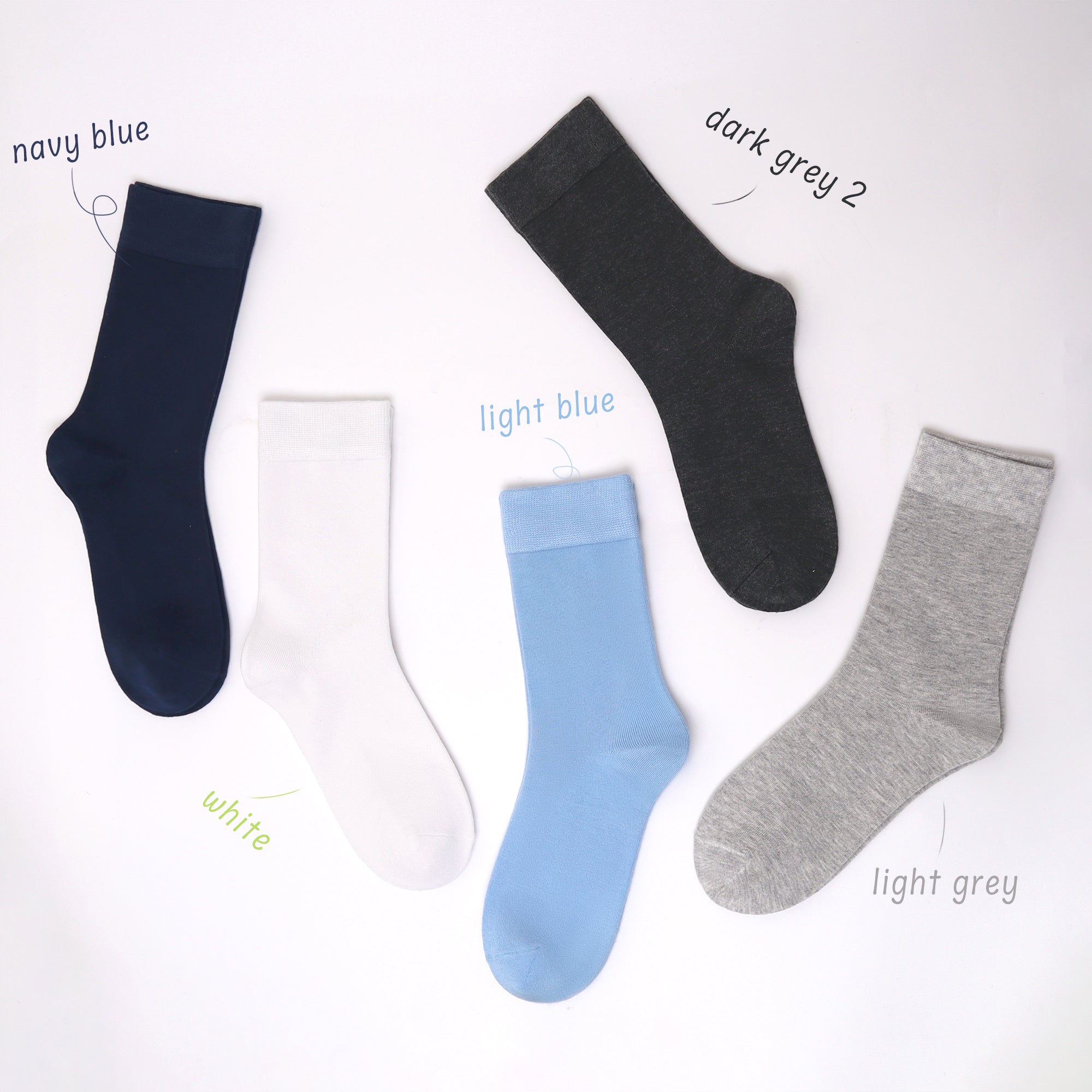 Bamboo Kids Crew Socks School Anti Odor Socks for Boys Girls Uniform Thin Flat Seam Socks 5 Pairs