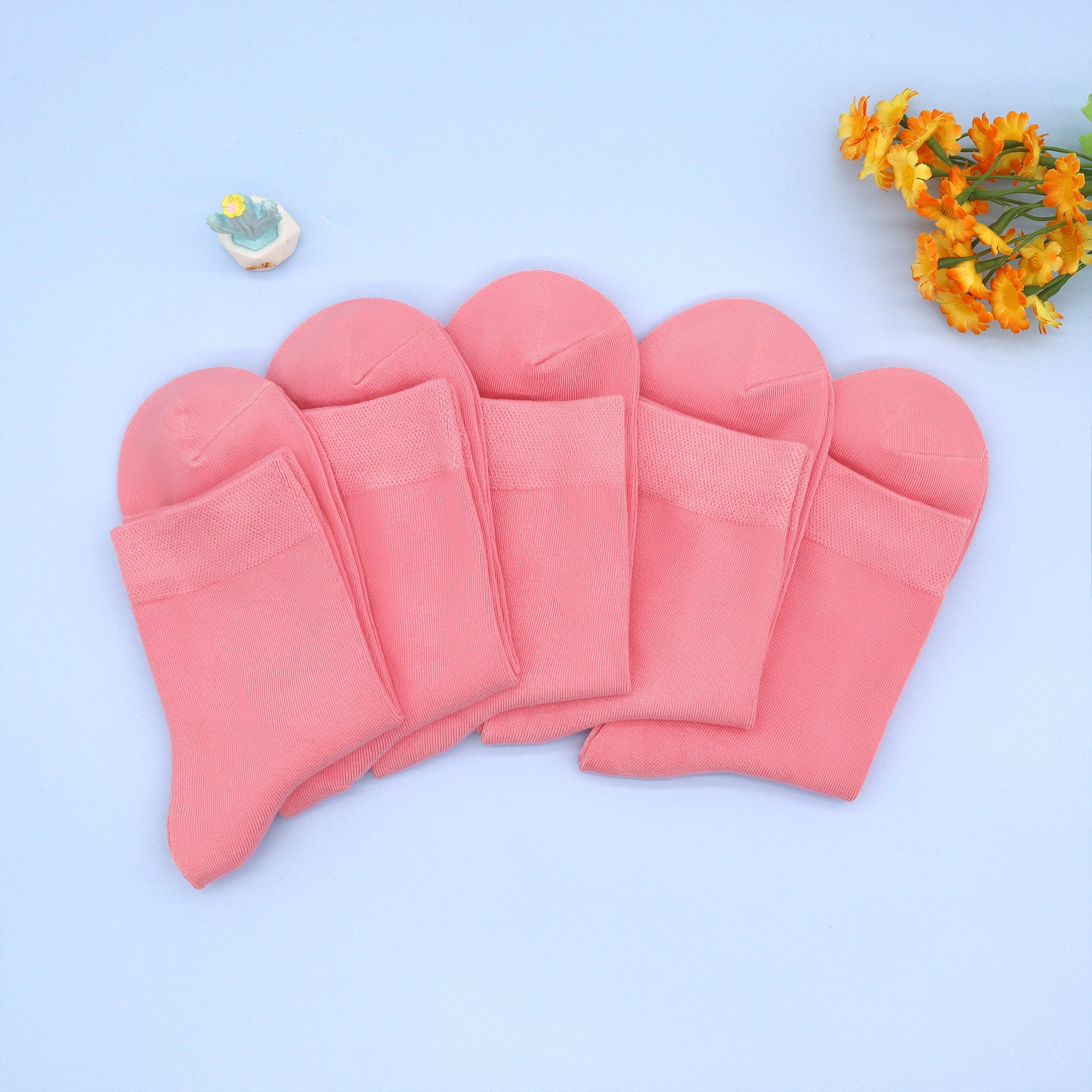 Kids Casual Bamboo School Socks Super Soft Uniform Thin Breathable Stretch Cuffs Boys Girls 5 Pairs