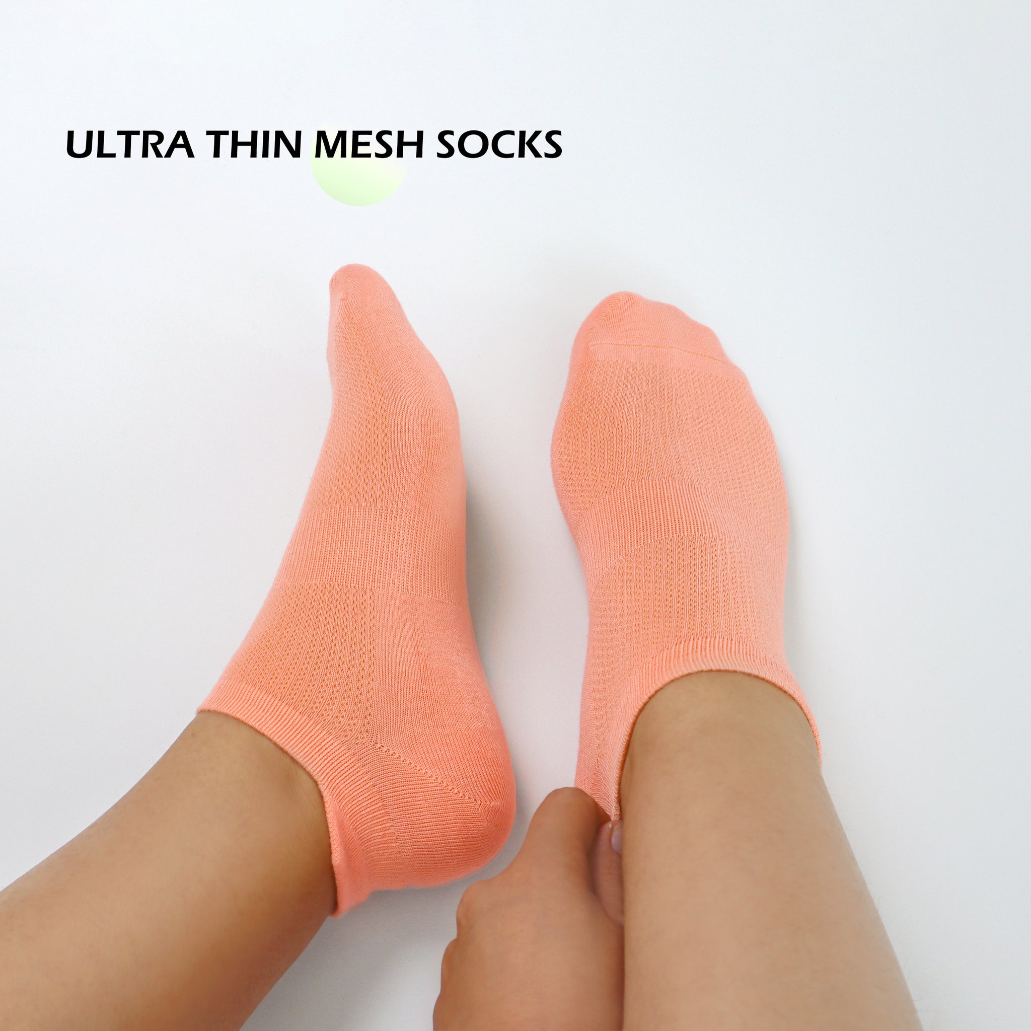 Women Ultra Thin Socks Bamboo Low Cut No Show Ventilating Low Ankle Anti Odor Arch Support Mesh Socks 5 Pairs