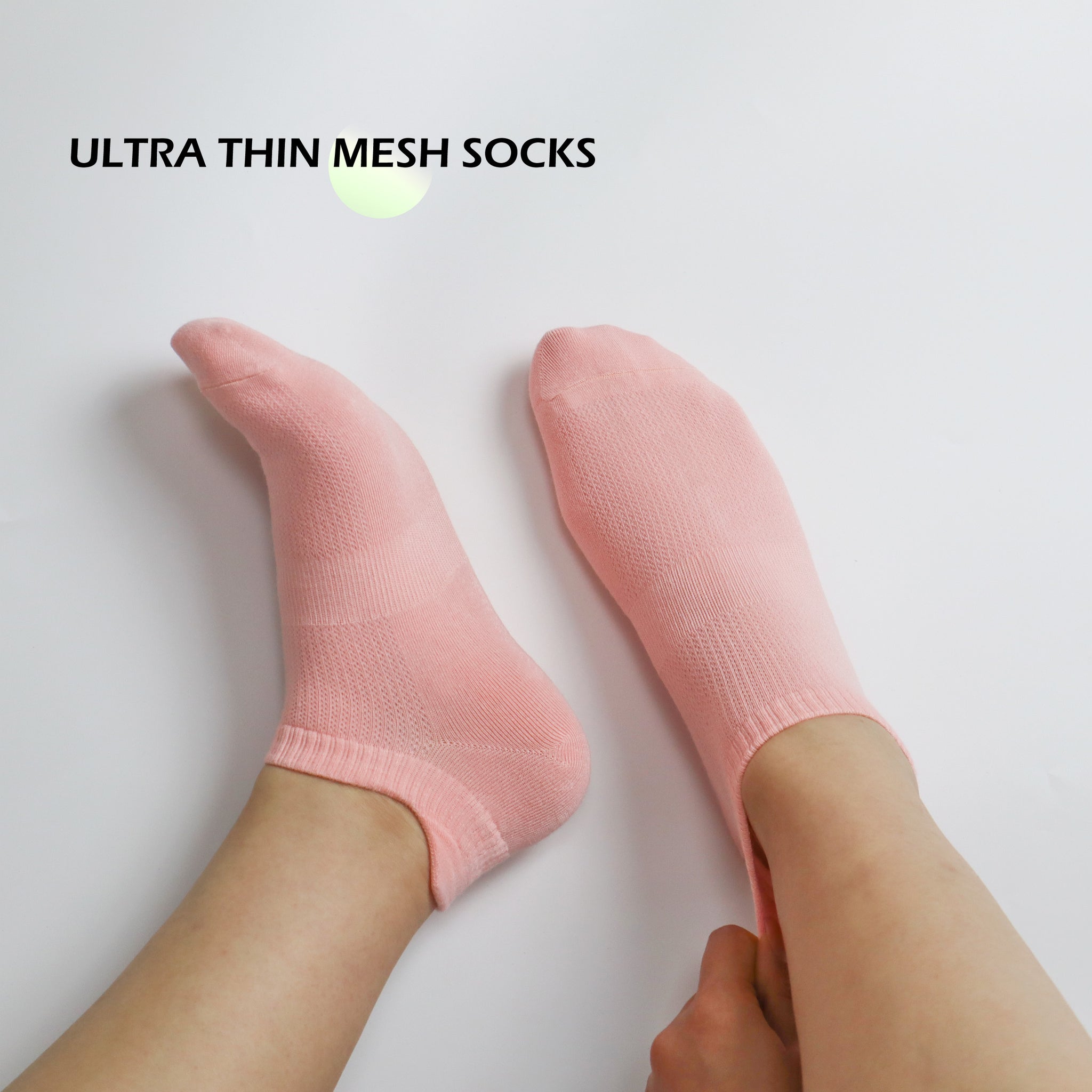 Women Ultra Thin Socks Bamboo Low Cut No Show Ventilating Low Ankle Anti Odor Arch Support Mesh Socks 5 Pairs