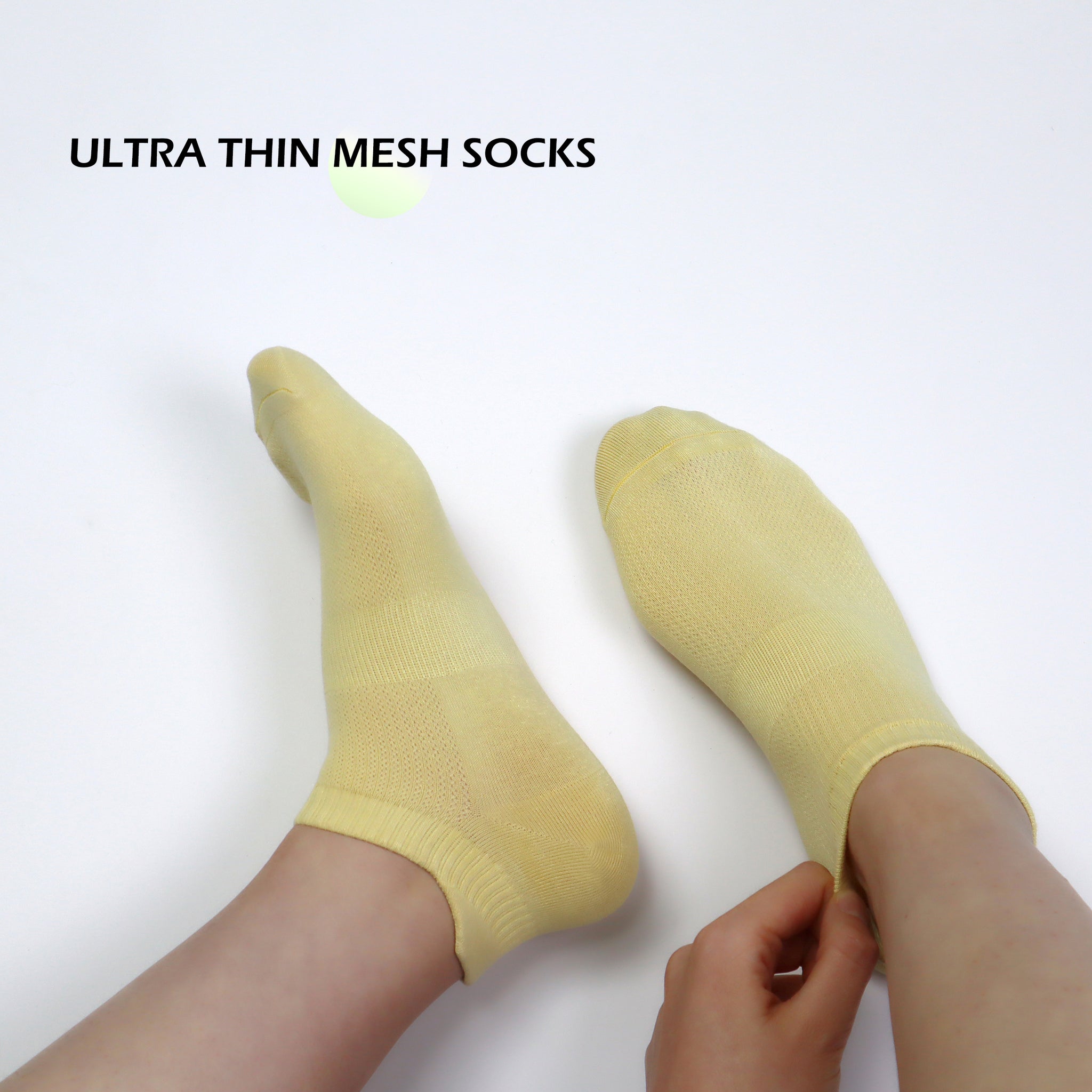 Women Ultra Thin Socks Bamboo Low Cut No Show Ventilating Low Ankle Anti Odor Arch Support Mesh Socks 5 Pairs