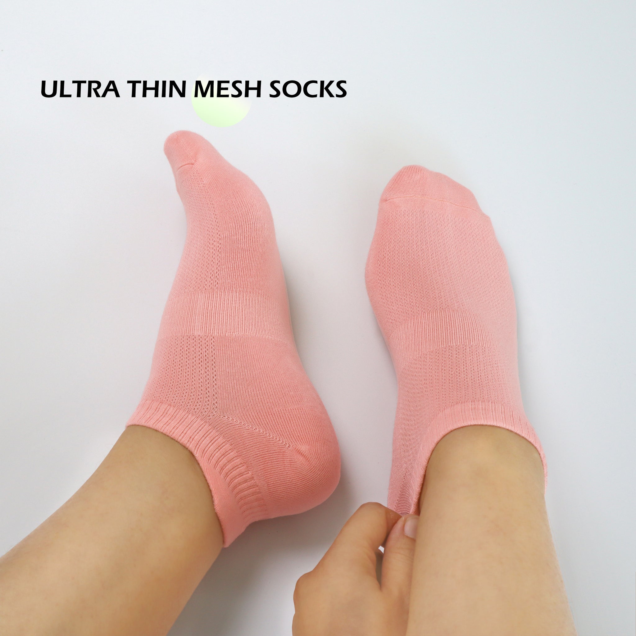 Women Ultra Thin Socks Bamboo Low Cut No Show Ventilating Low Ankle Anti Odor Arch Support Mesh Socks 5 Pairs