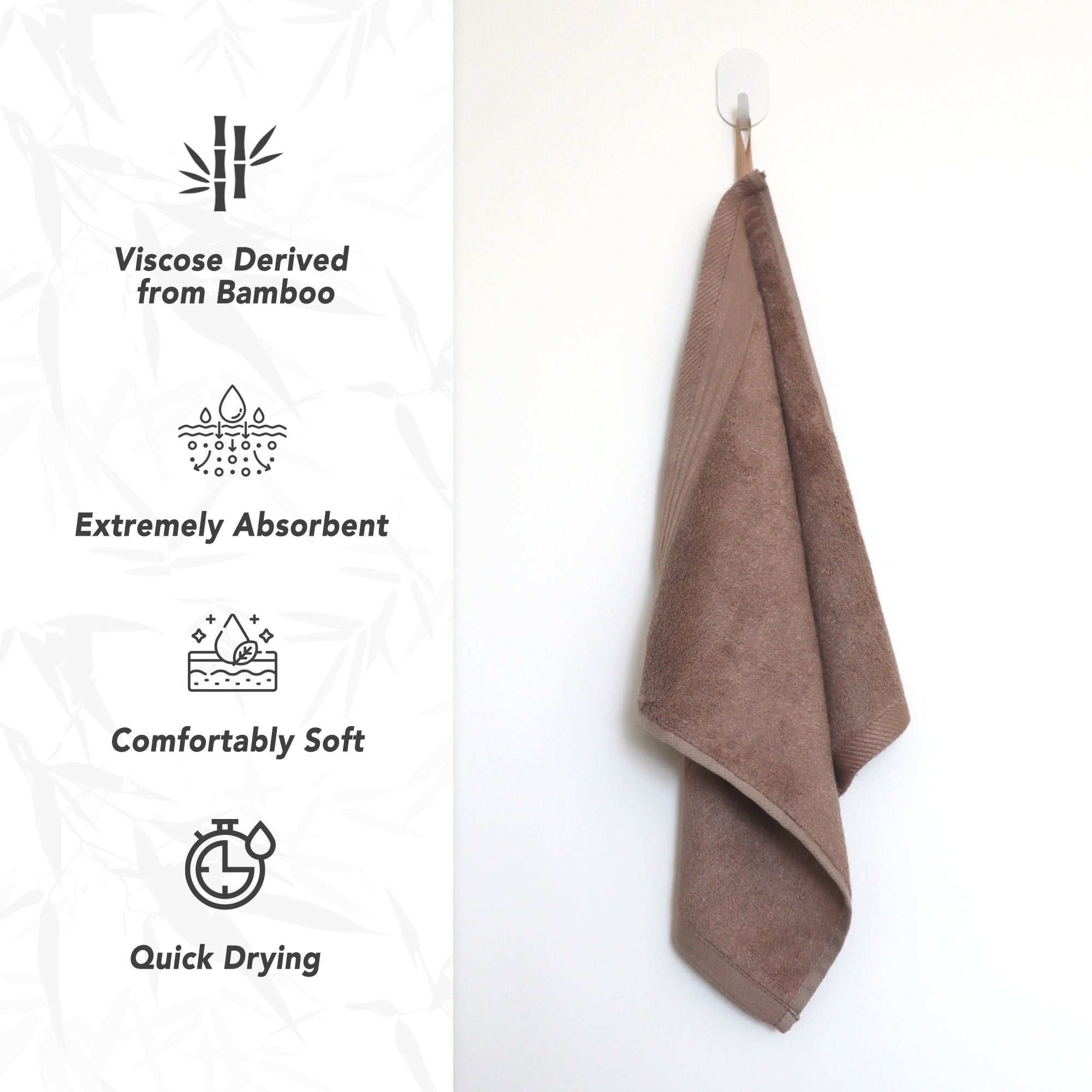 Premium Viscose Bamboo Washcloth Set - Pack of 4, 13x13 in Soft and Absorbent, Durable and Comfortable, Suitable for Body & Face, Baby and Adults