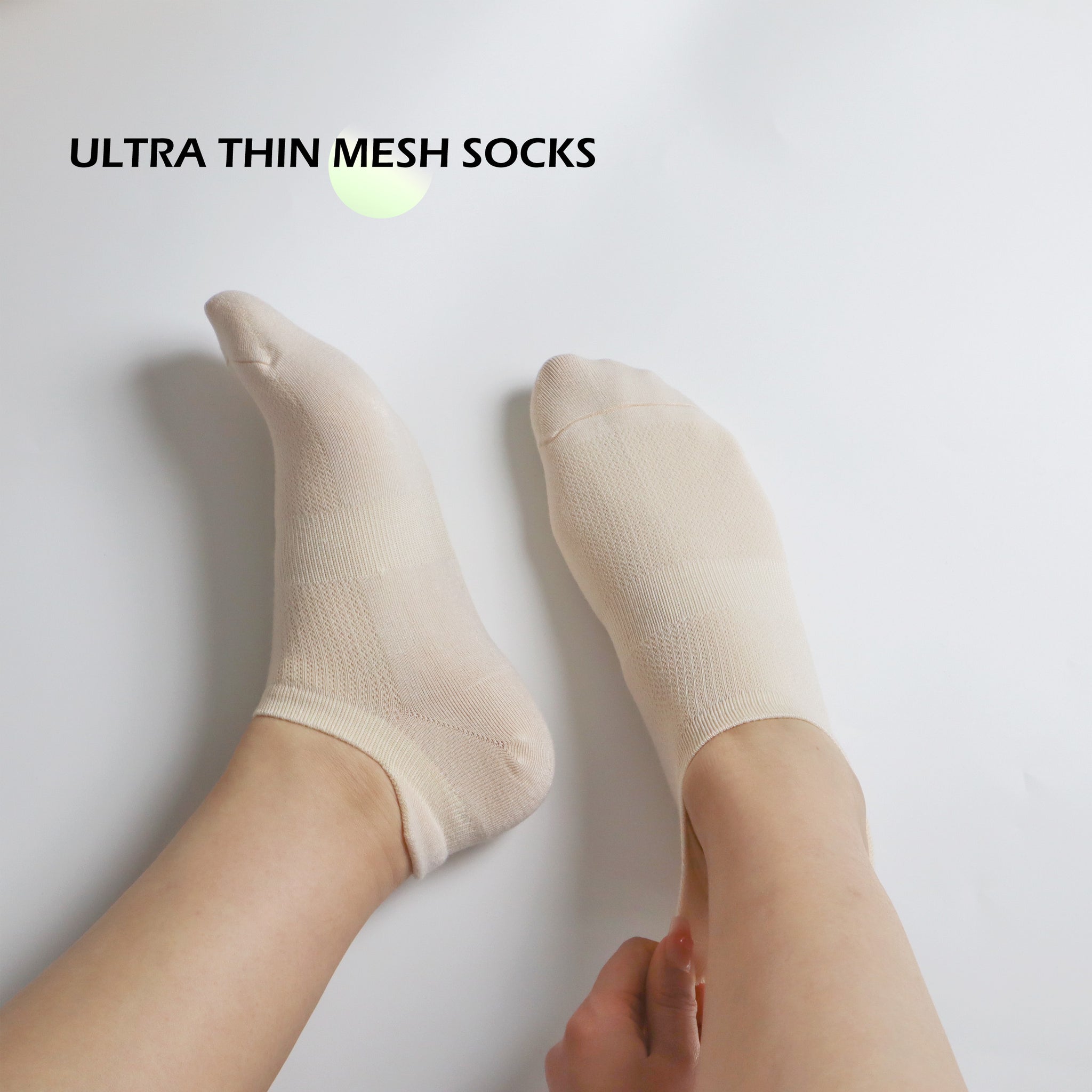 Women Ultra Thin Socks Bamboo Low Cut No Show Ventilating Low Ankle Anti Odor Arch Support Mesh Socks 5 Pairs