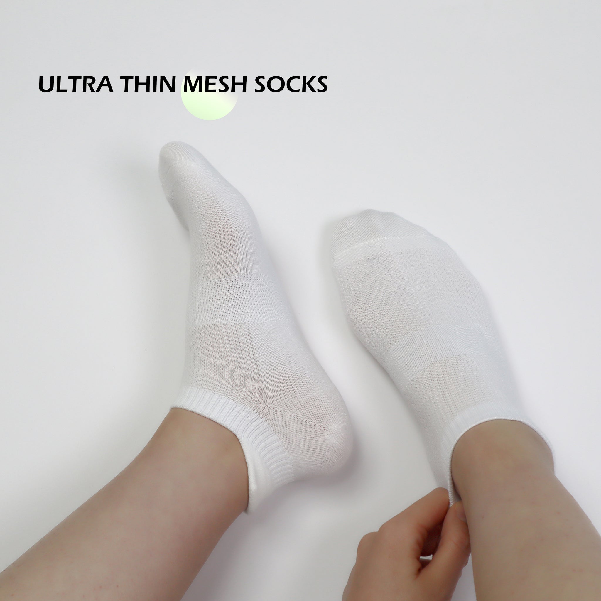 Women Ultra Thin Socks Bamboo Low Cut No Show Ventilating Low Ankle Anti Odor Arch Support Mesh Socks 5 Pairs
