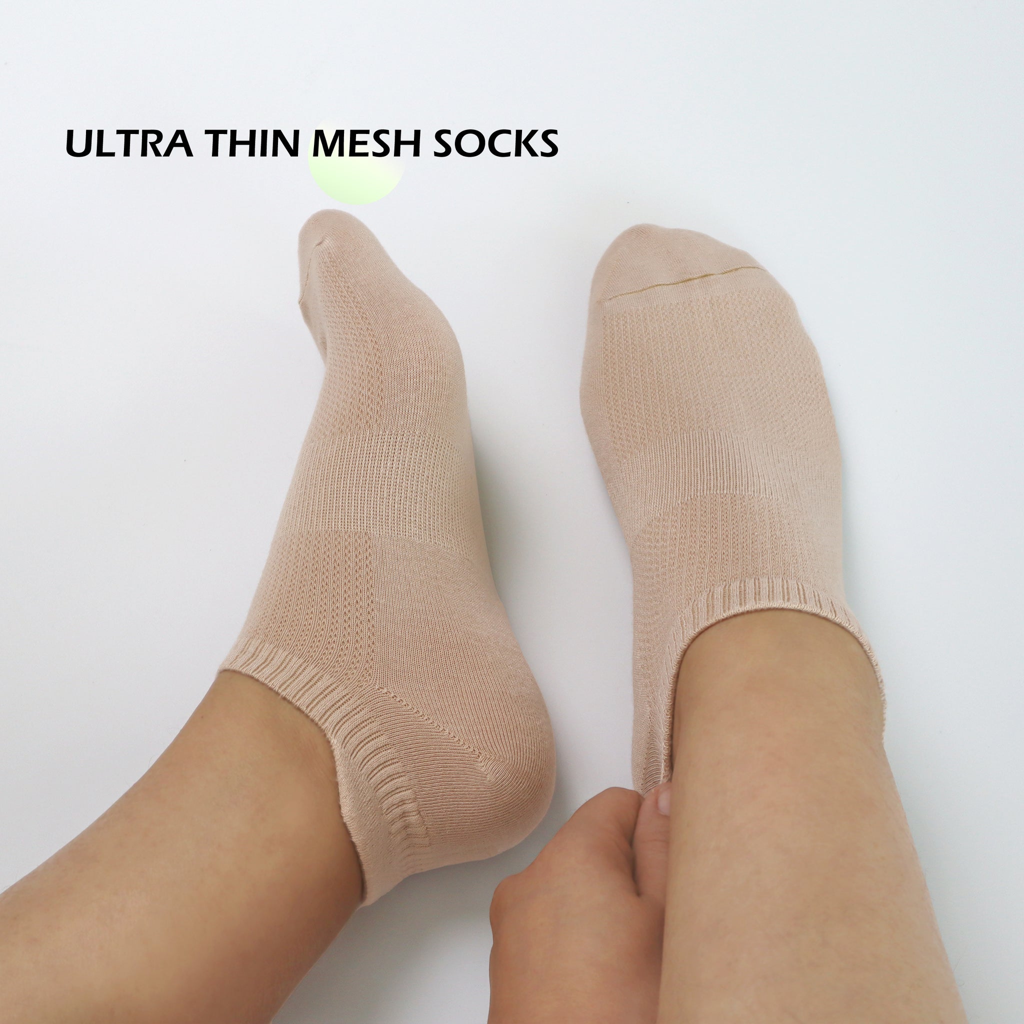 Women Ultra Thin Socks Bamboo Low Cut No Show Ventilating Low Ankle Anti Odor Arch Support Mesh Socks 5 Pairs