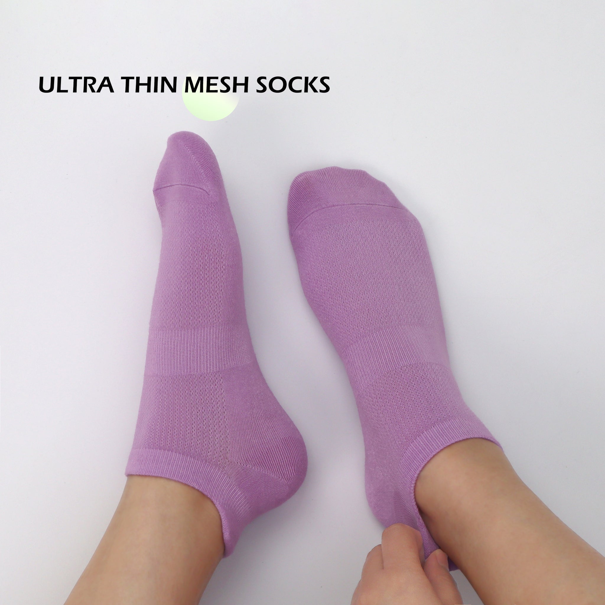 Women Ultra Thin Socks Bamboo Low Cut No Show Ventilating Low Ankle Anti Odor Arch Support Mesh Socks 5 Pairs