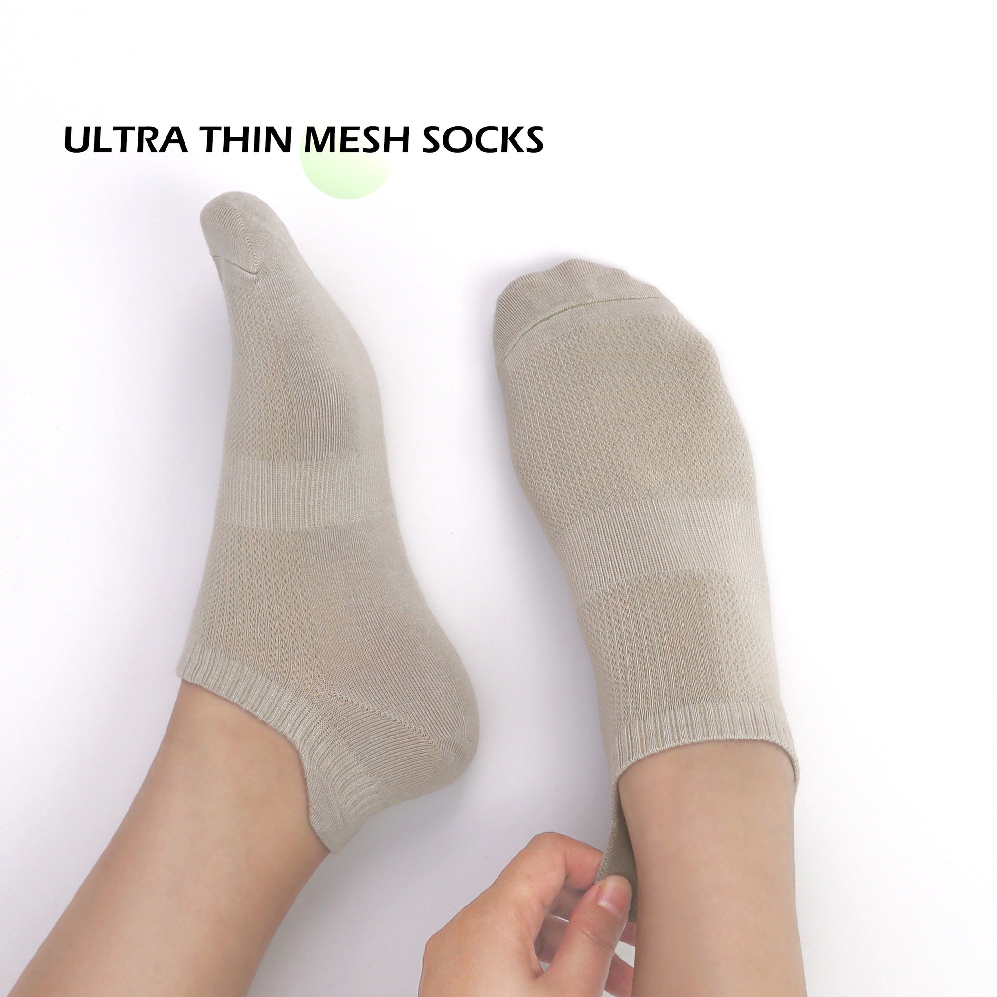 Women Ultra Thin Socks Bamboo Low Cut No Show Ventilating Low Ankle Anti Odor Arch Support Mesh Socks 5 Pairs