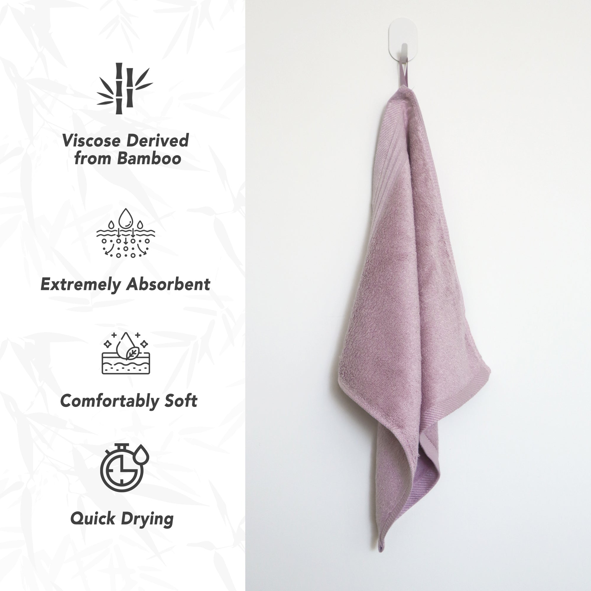 Premium Viscose Bamboo Washcloth Set - Pack of 4, 13x13 in Soft and Absorbent, Durable and Comfortable, Suitable for Body & Face, Baby and Adults
