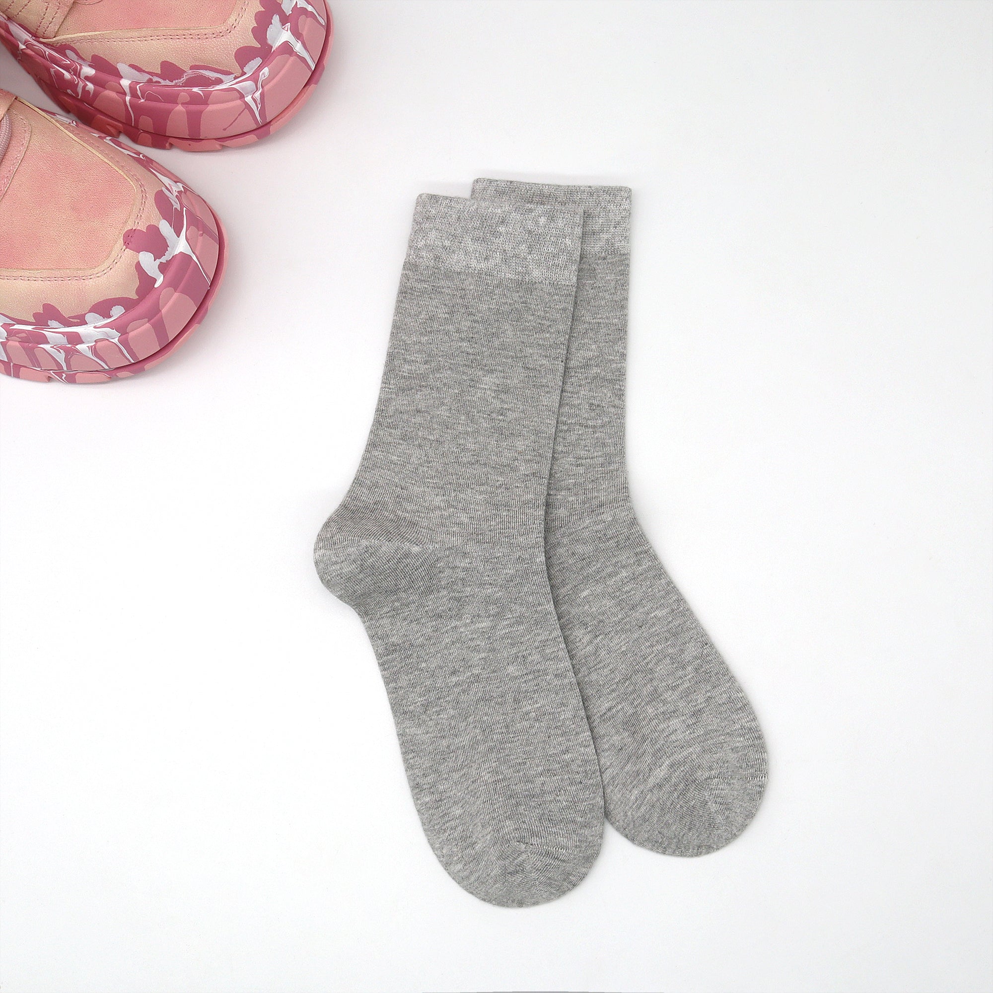 Bamboo Kids Crew Socks School Anti Odor Socks for Boys Girls Uniform Thin Flat Seam Socks 5 Pairs