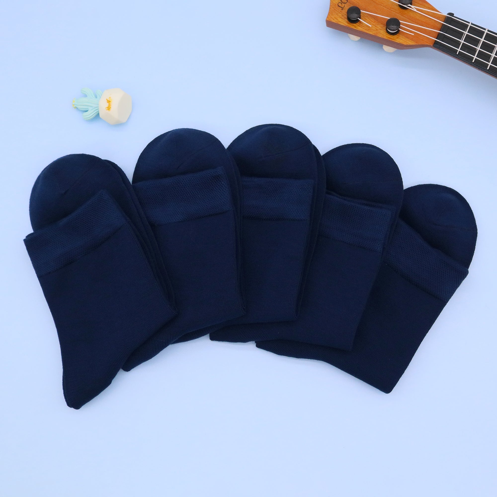 Kids Casual Bamboo School Socks Super Soft Uniform Thin Breathable Stretch Cuffs Boys Girls 5 Pairs