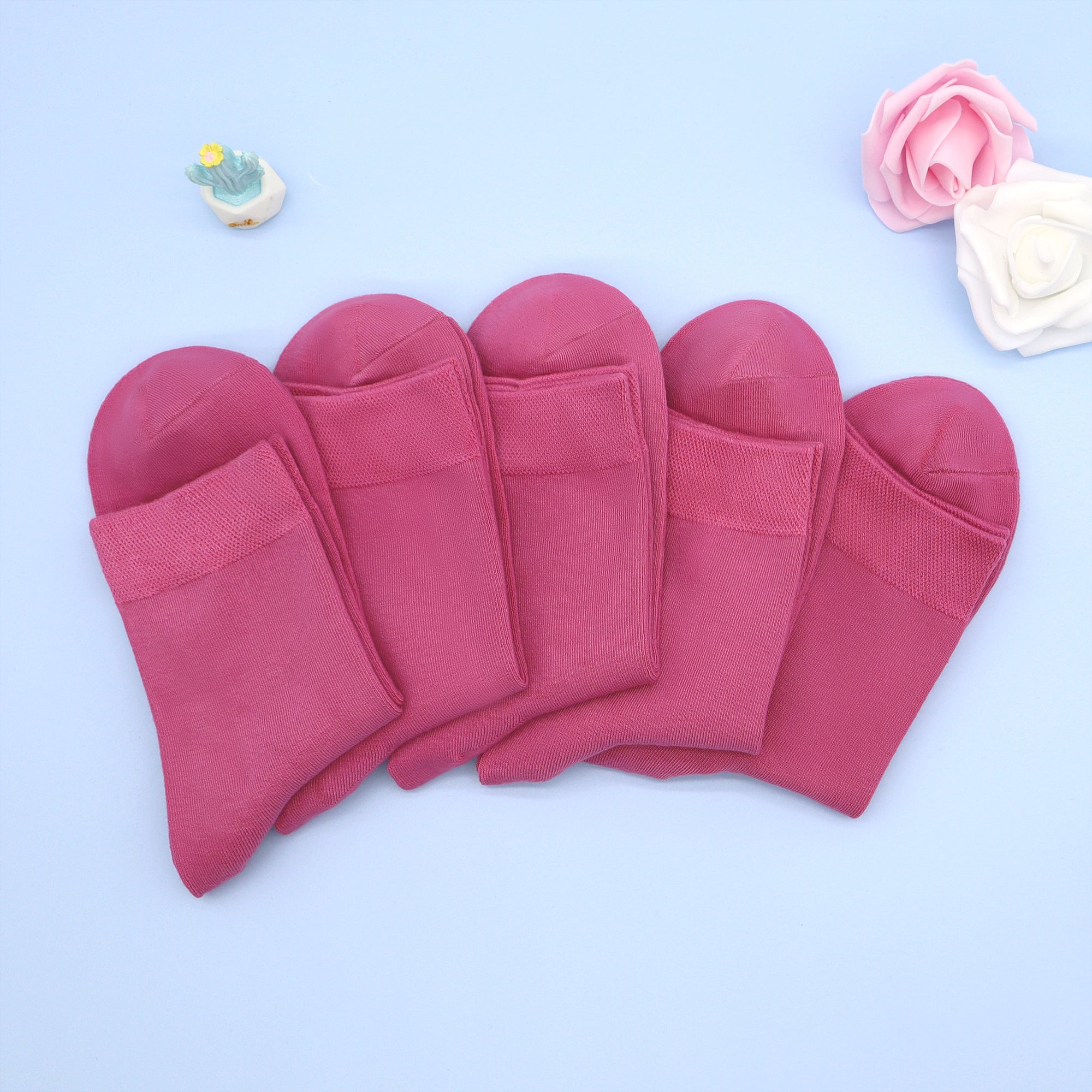 Kids Casual Bamboo School Socks Super Soft Uniform Thin Breathable Stretch Cuffs Boys Girls 5 Pairs