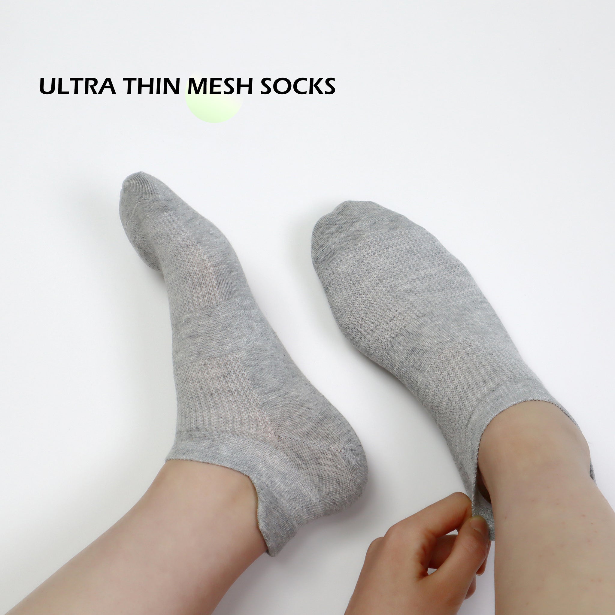 Women Ultra Thin Socks Bamboo Low Cut No Show Ventilating Low Ankle Anti Odor Arch Support Mesh Socks 5 Pairs
