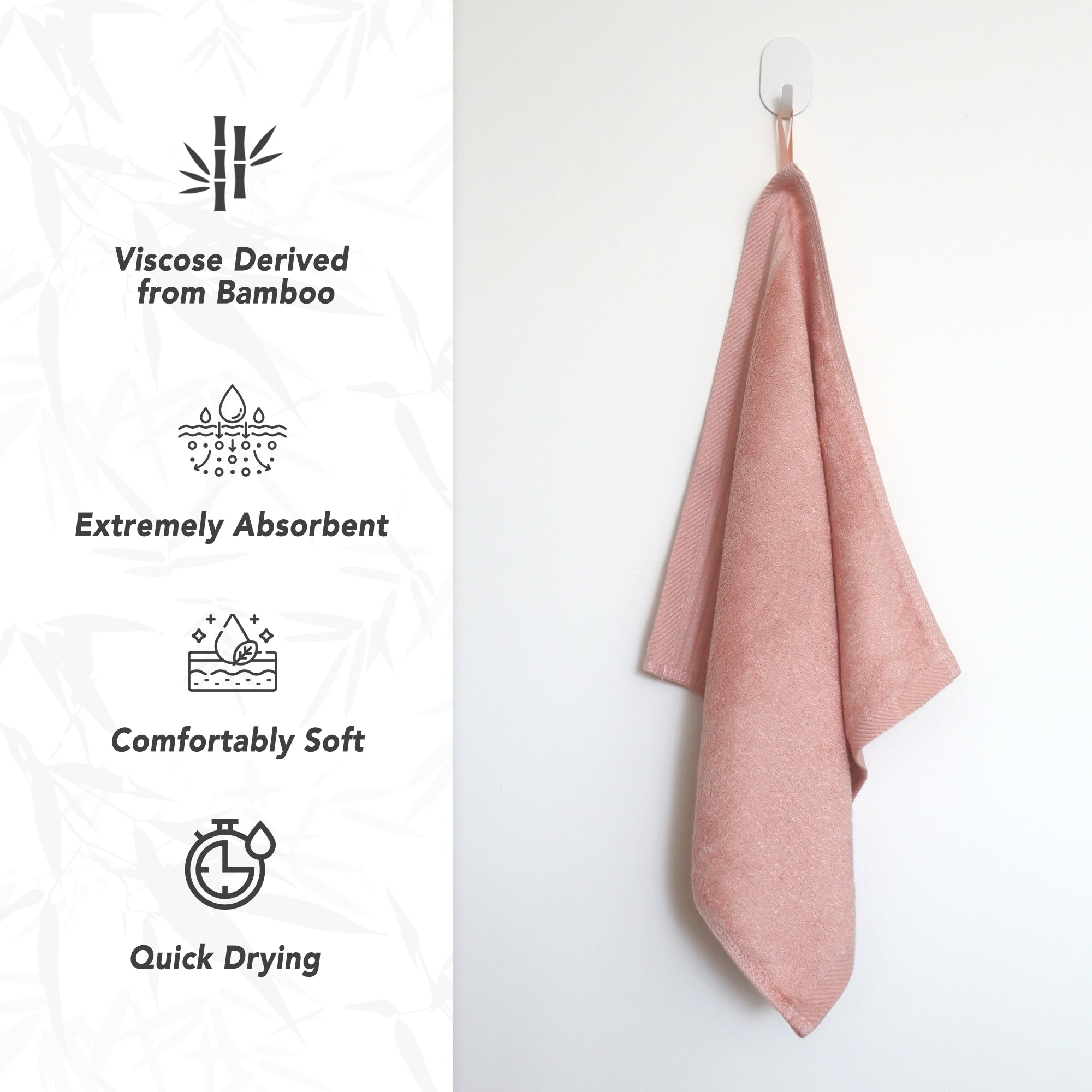 Premium Viscose Bamboo Washcloth Set - Pack of 4, 13x13 in Soft and Absorbent, Durable and Comfortable, Suitable for Body & Face, Baby and Adults