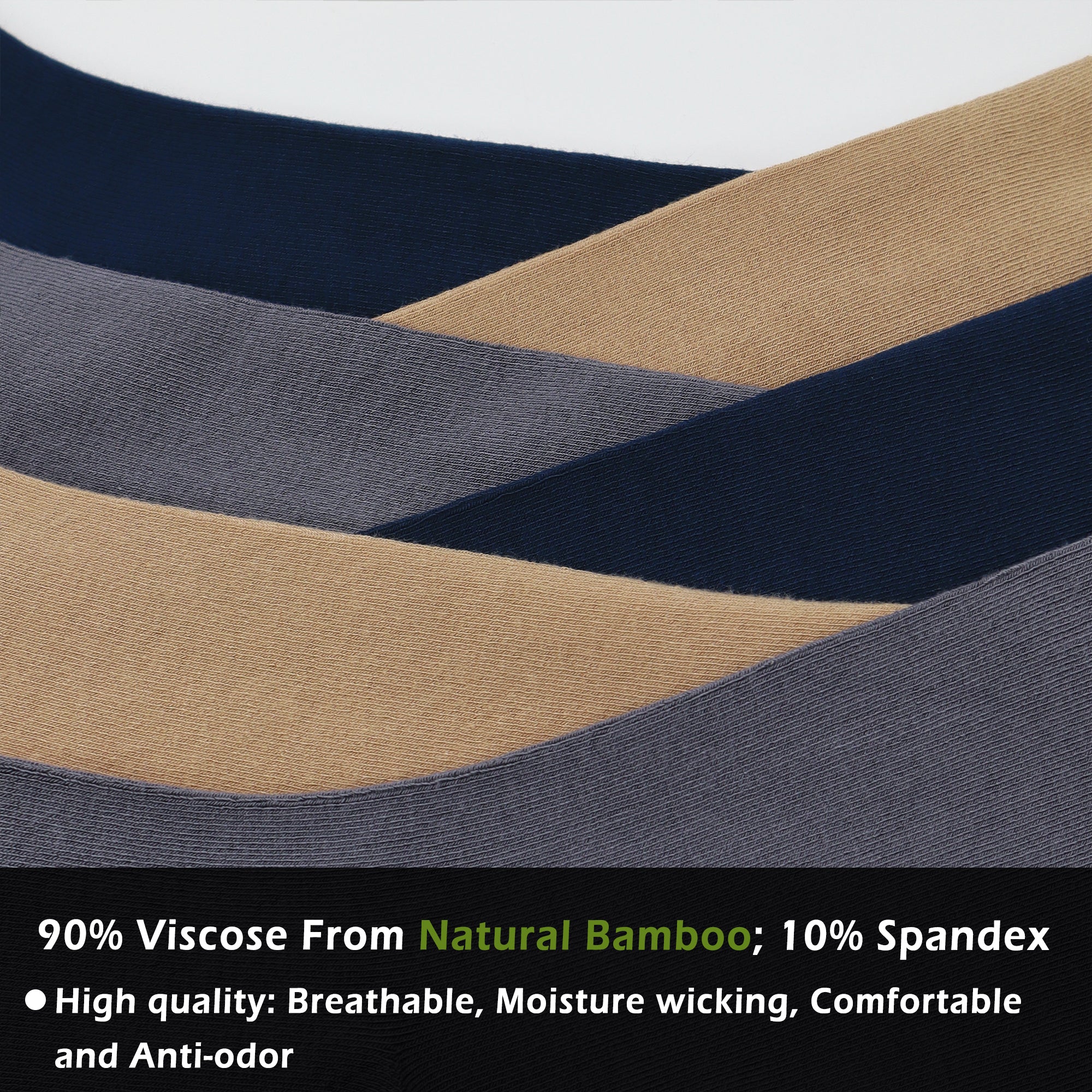 Bamboo Dress Men Sock Thin Soft Crew Anti Odor Lightweight Sock Odor Resistant Breathable Sock 9-13,5 Pairs