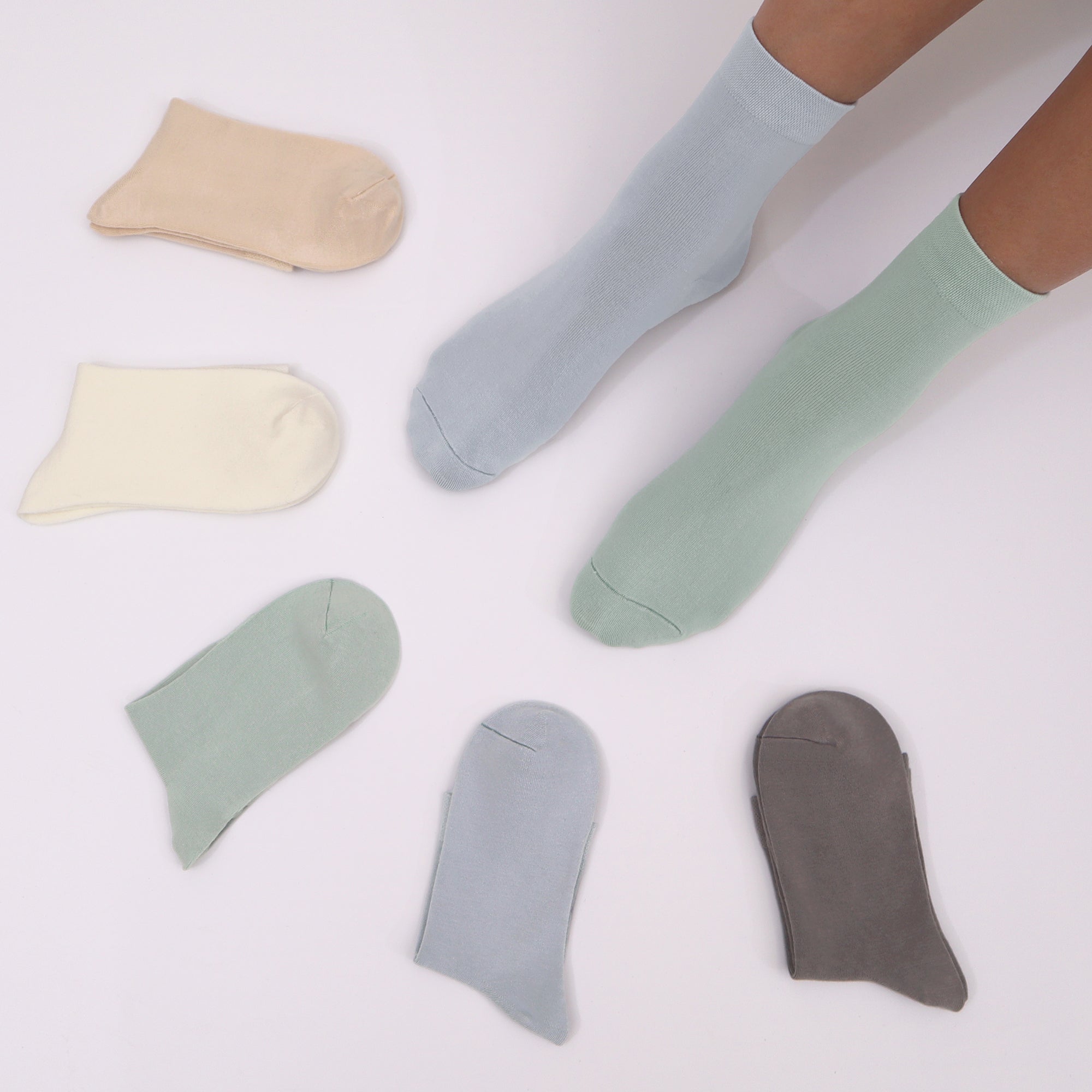 Kids Casual Bamboo School Socks Super Soft Uniform Thin Breathable Stretch Cuffs Boys Girls 5 Pairs