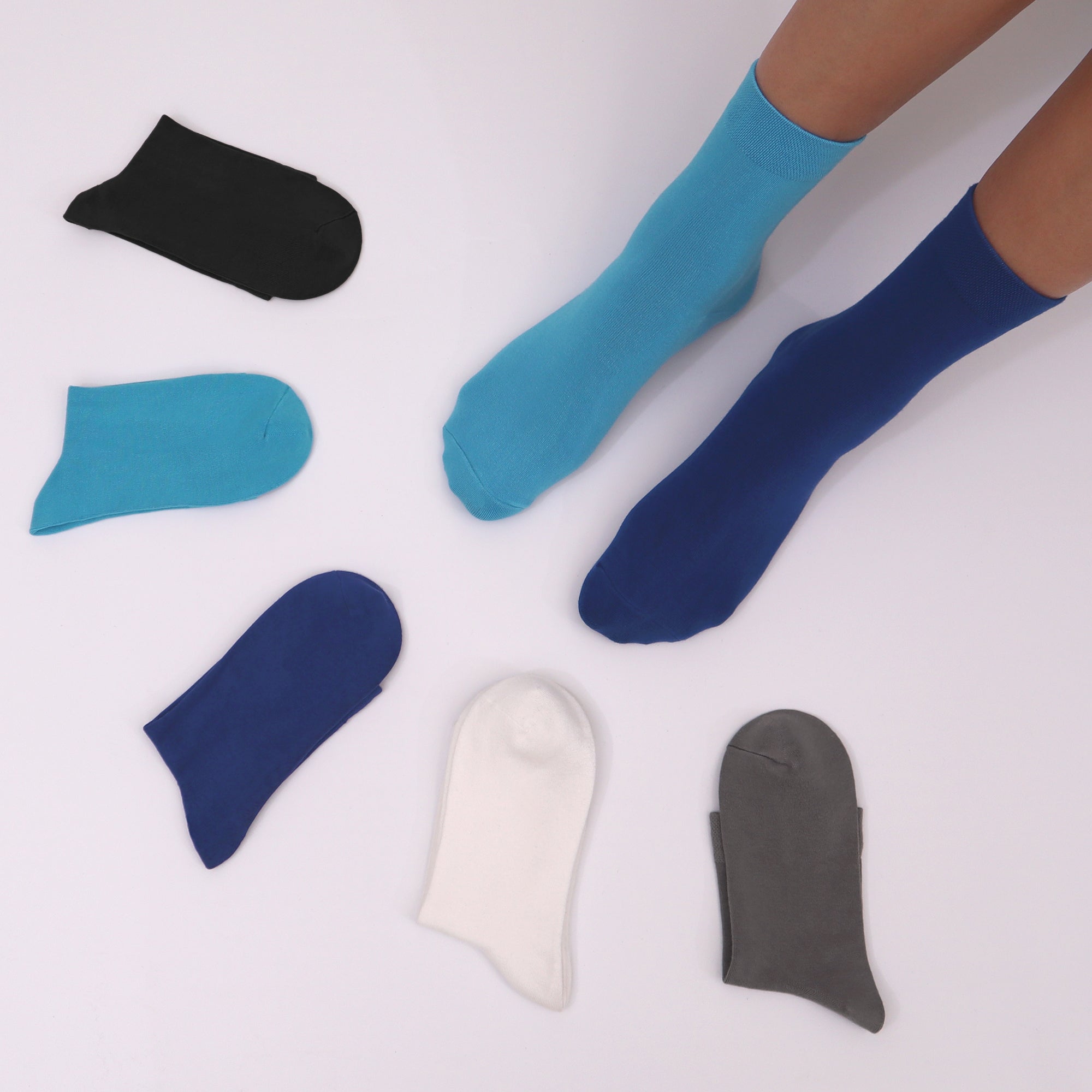 Kids Casual Bamboo School Socks Super Soft Uniform Thin Breathable Stretch Cuffs Boys Girls 5 Pairs
