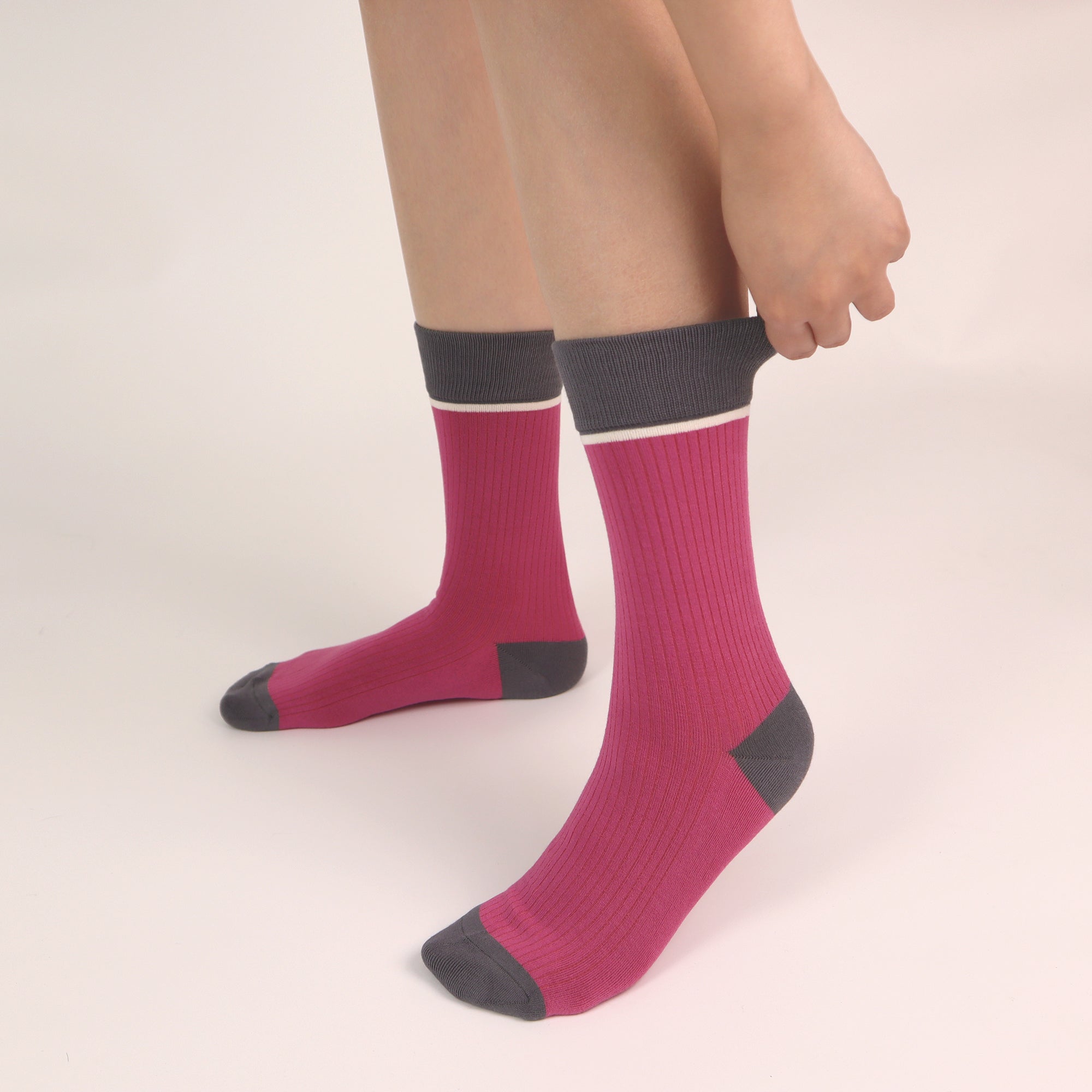 Viscose Bamboo Womens Crew Socks Dress Chic Colorblock Striped Design Retro Colorful Soft Comfort, Stylish 3 Pairs