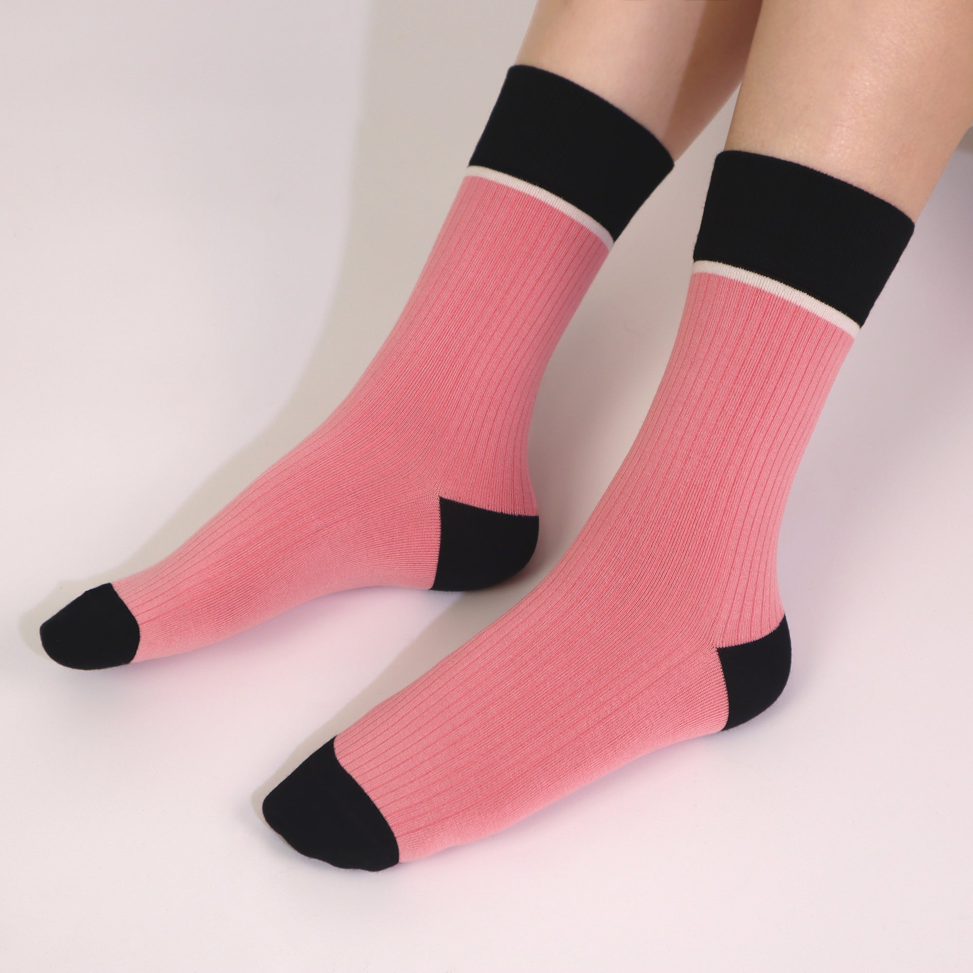 Viscose Bamboo Womens Crew Socks Dress Chic Colorblock Striped Design Retro Colorful Soft Comfort, Stylish 3 Pairs
