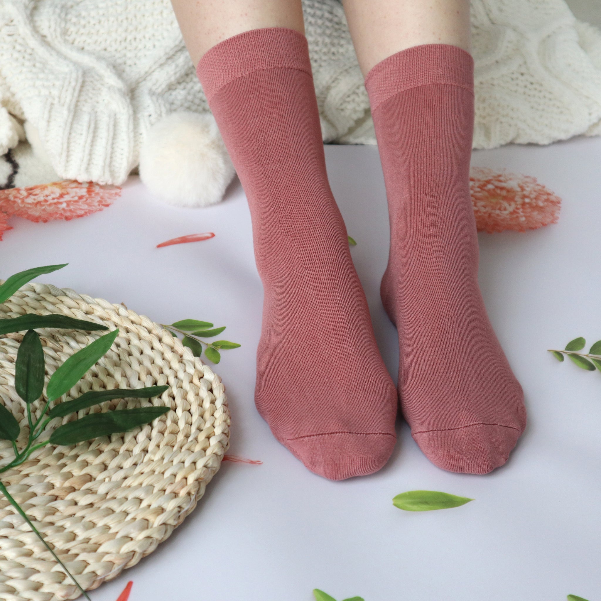 Women's Soft Thin Bamboo Crew Socks, Fit Stretchy Casual, Business, Dress Calf Sock 5 Pairs