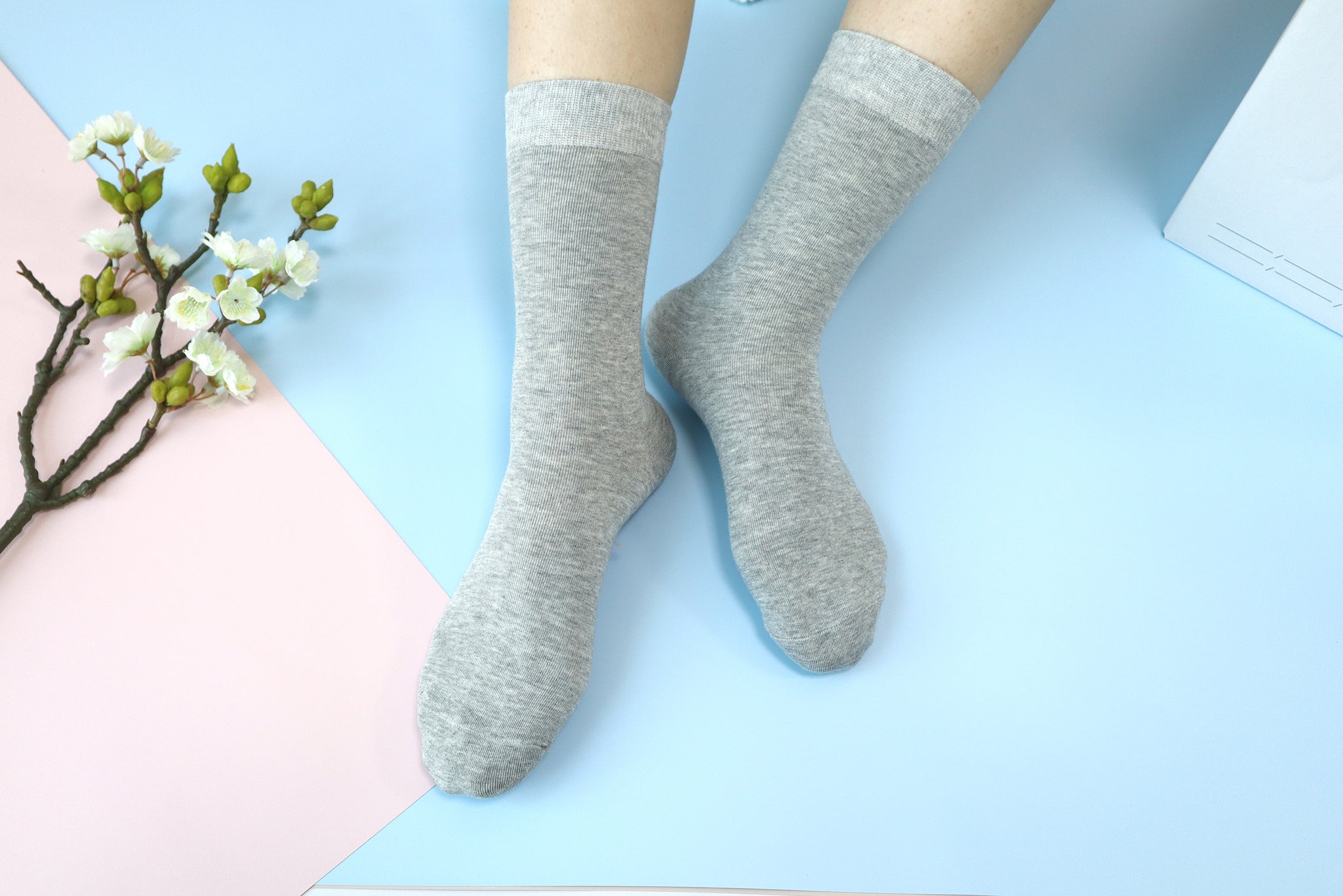 Women's Soft Thin Bamboo Crew Socks, Fit Stretchy Casual, Business, Dress Calf Sock 5 Pairs
