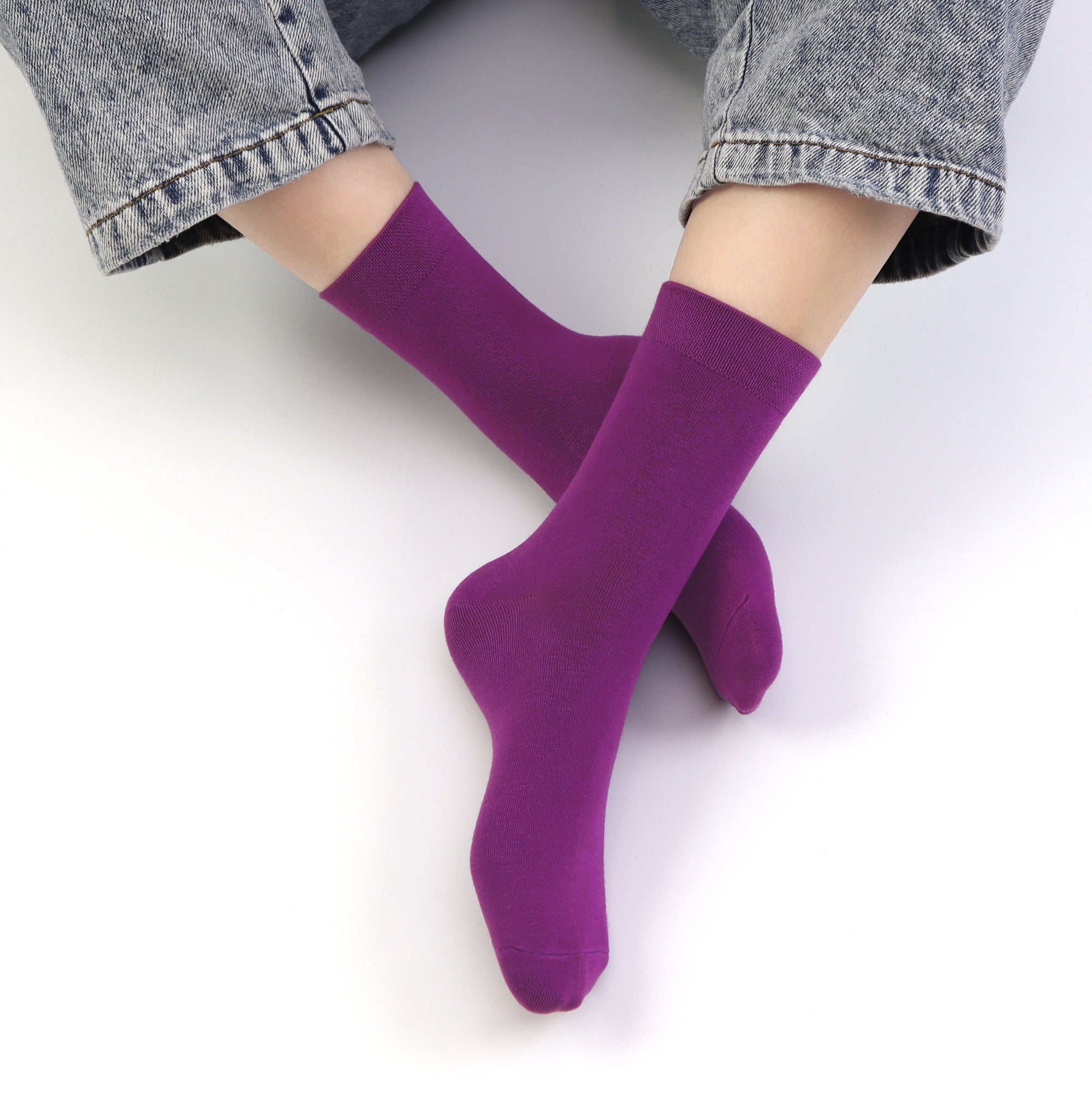 Kids Casual Bamboo School Socks Super Soft Uniform Thin Breathable Stretch Cuffs Boys Girls 5 Pairs
