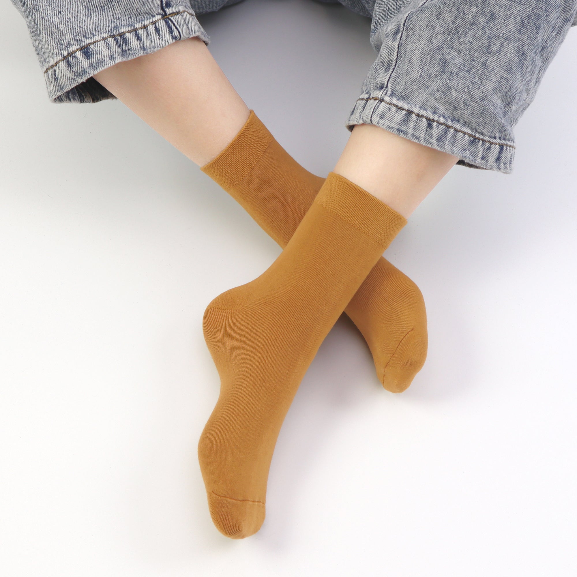 Kids Casual Bamboo School Socks Super Soft Uniform Thin Breathable Stretch Cuffs Boys Girls 5 Pairs