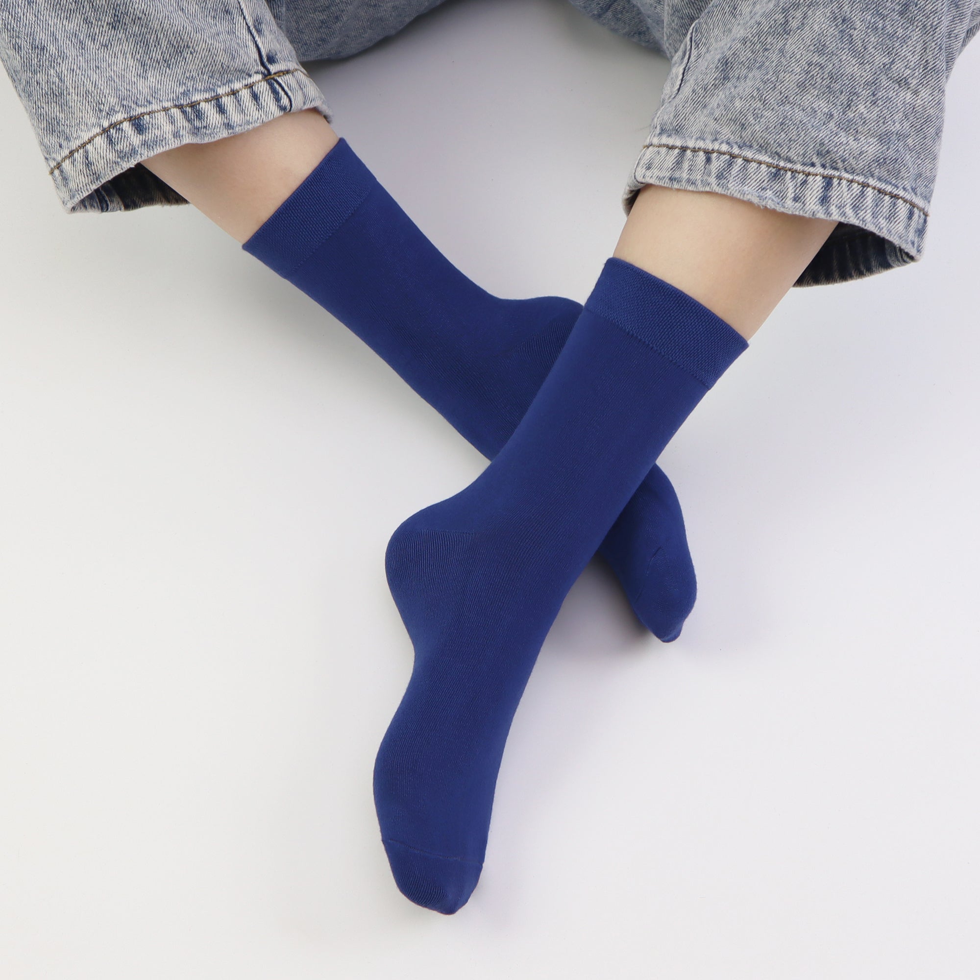 Kids Casual Bamboo School Socks Super Soft Uniform Thin Breathable Stretch Cuffs Boys Girls 5 Pairs