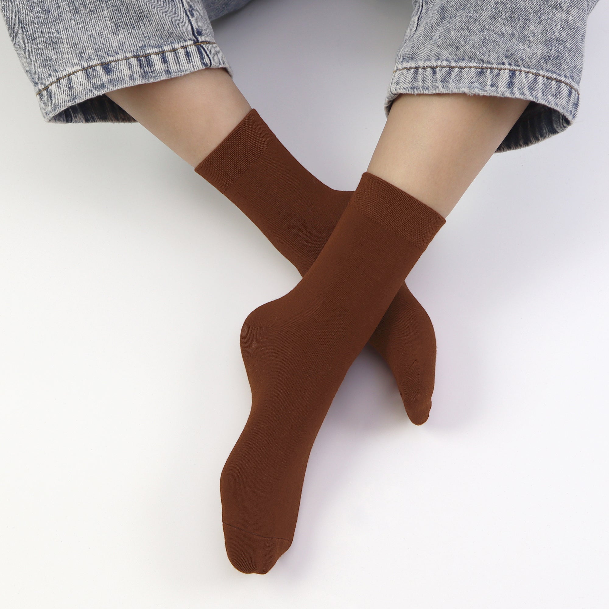 Kids Casual Bamboo School Socks Super Soft Uniform Thin Breathable Stretch Cuffs Boys Girls 5 Pairs