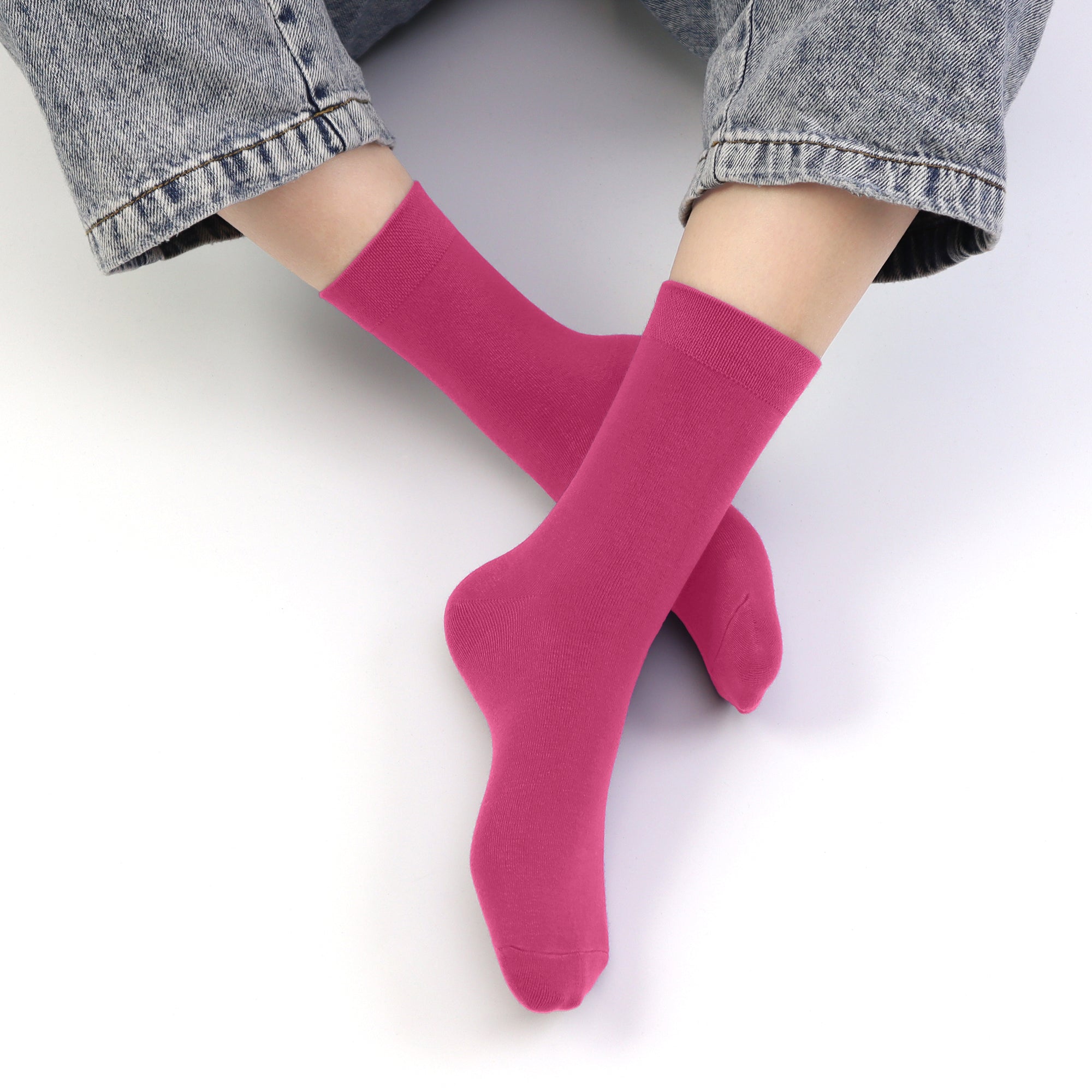 Kids Casual Bamboo School Socks Super Soft Uniform Thin Breathable Stretch Cuffs Boys Girls 5 Pairs