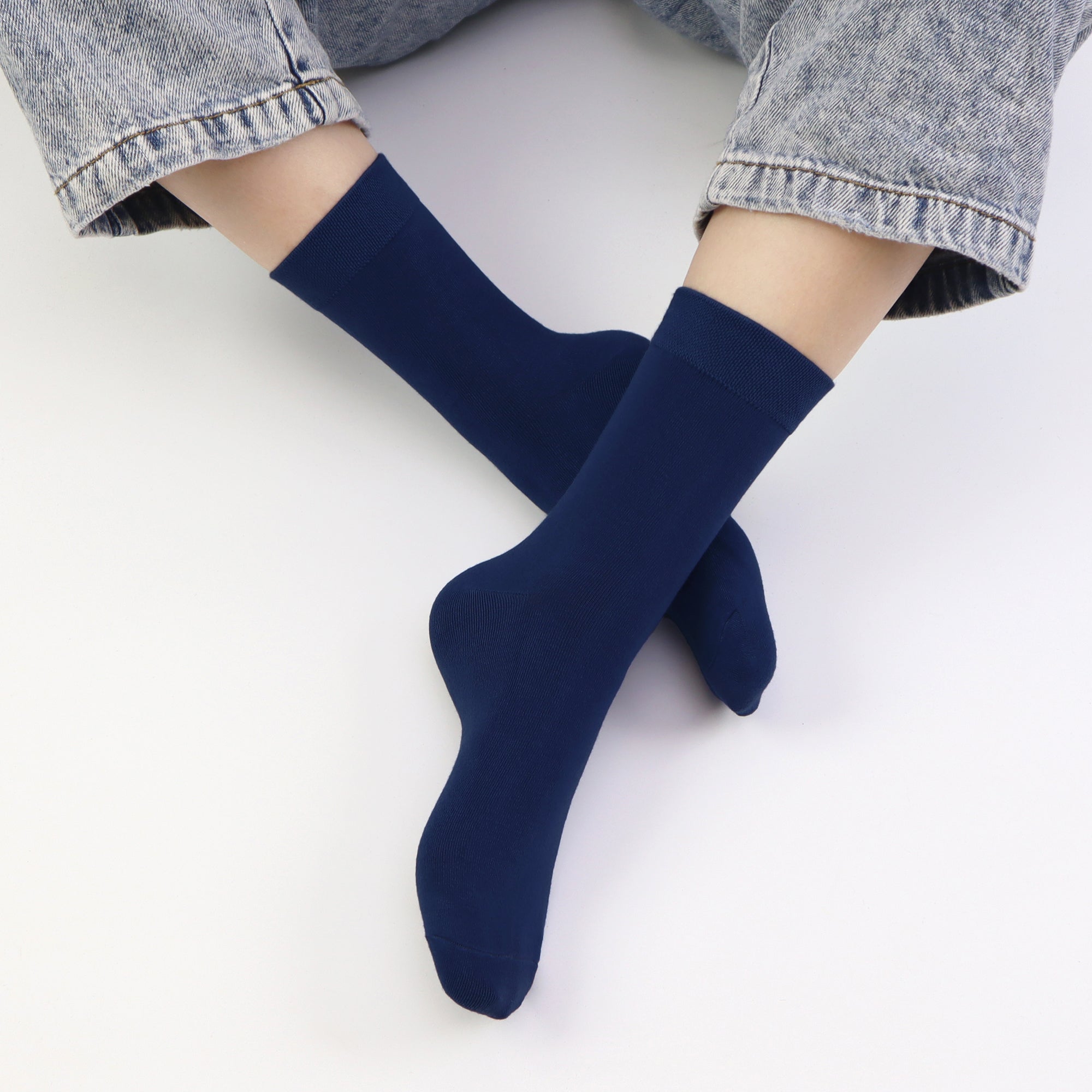 Kids Casual Bamboo School Socks Super Soft Uniform Thin Breathable Stretch Cuffs Boys Girls 5 Pairs