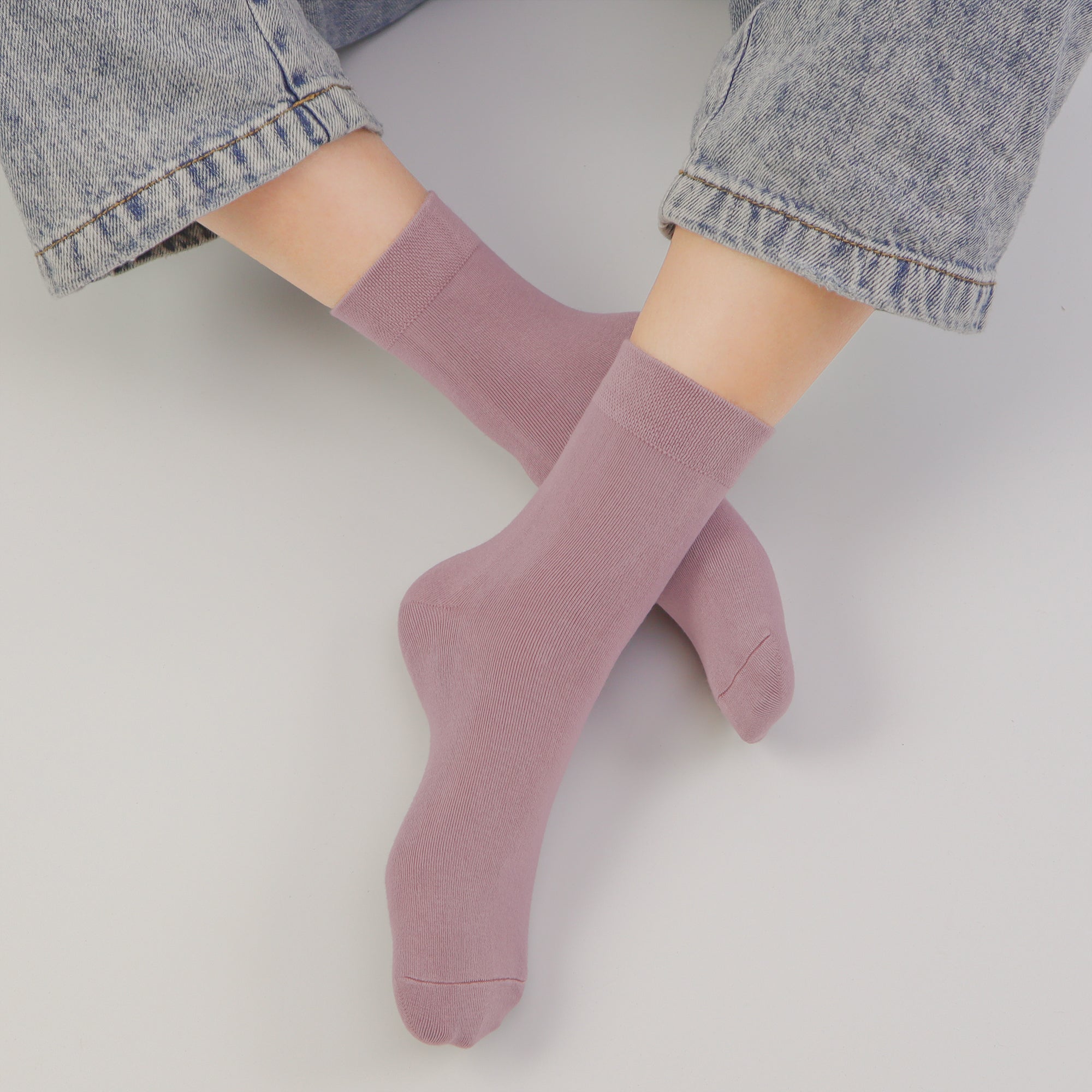 Kids Casual Bamboo School Socks Super Soft Uniform Thin Breathable Stretch Cuffs Boys Girls 5 Pairs