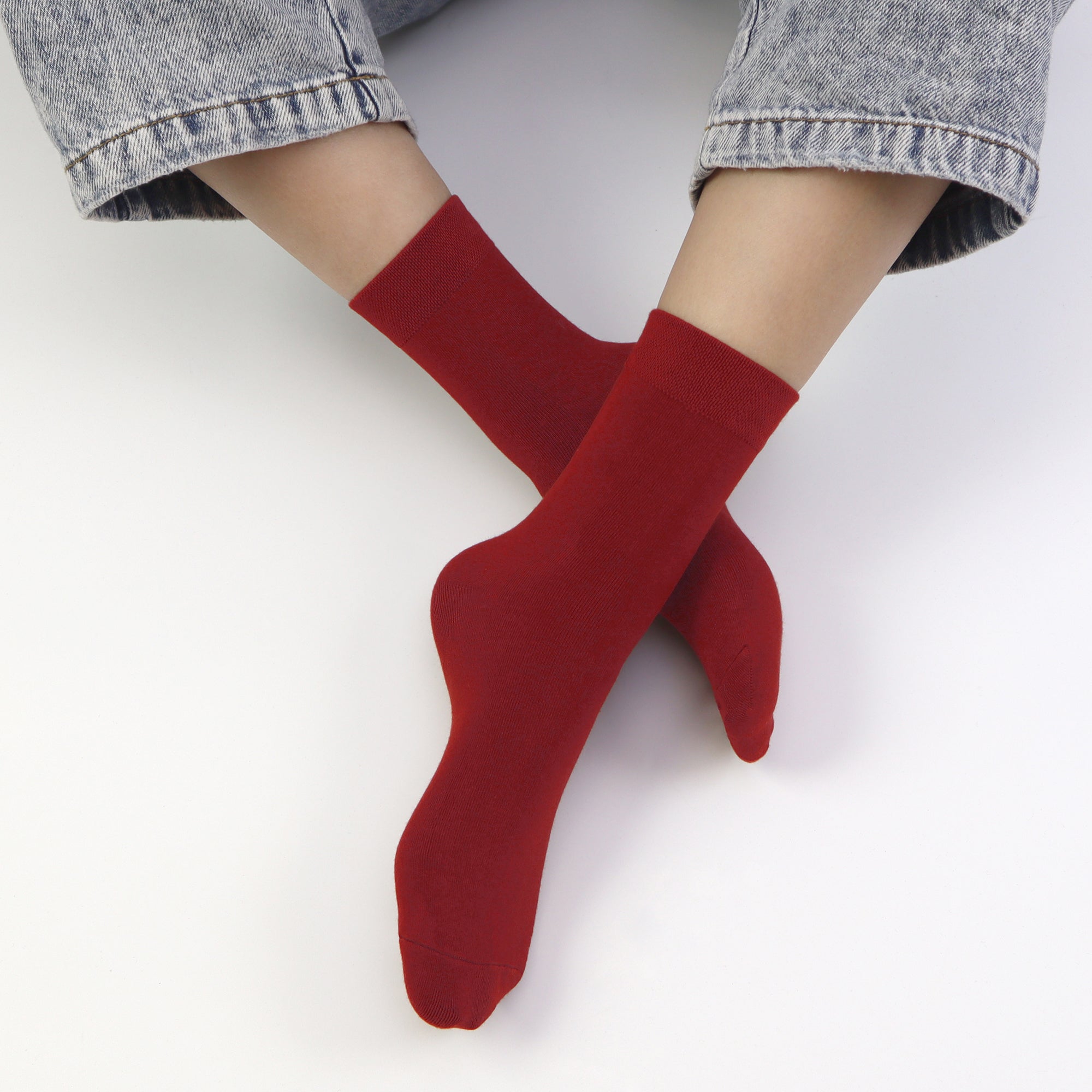 Kids Casual Bamboo School Socks Super Soft Uniform Thin Breathable Stretch Cuffs Boys Girls 5 Pairs