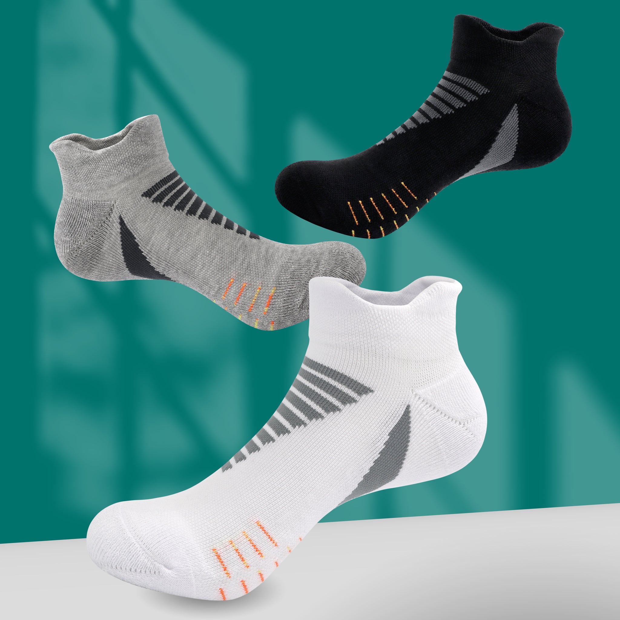 SERISIMPLE Low Cut Performance Cotton Bamboo Socks Padding Athletic Cushion Compression Wicking Running Men Women 3 Pairs