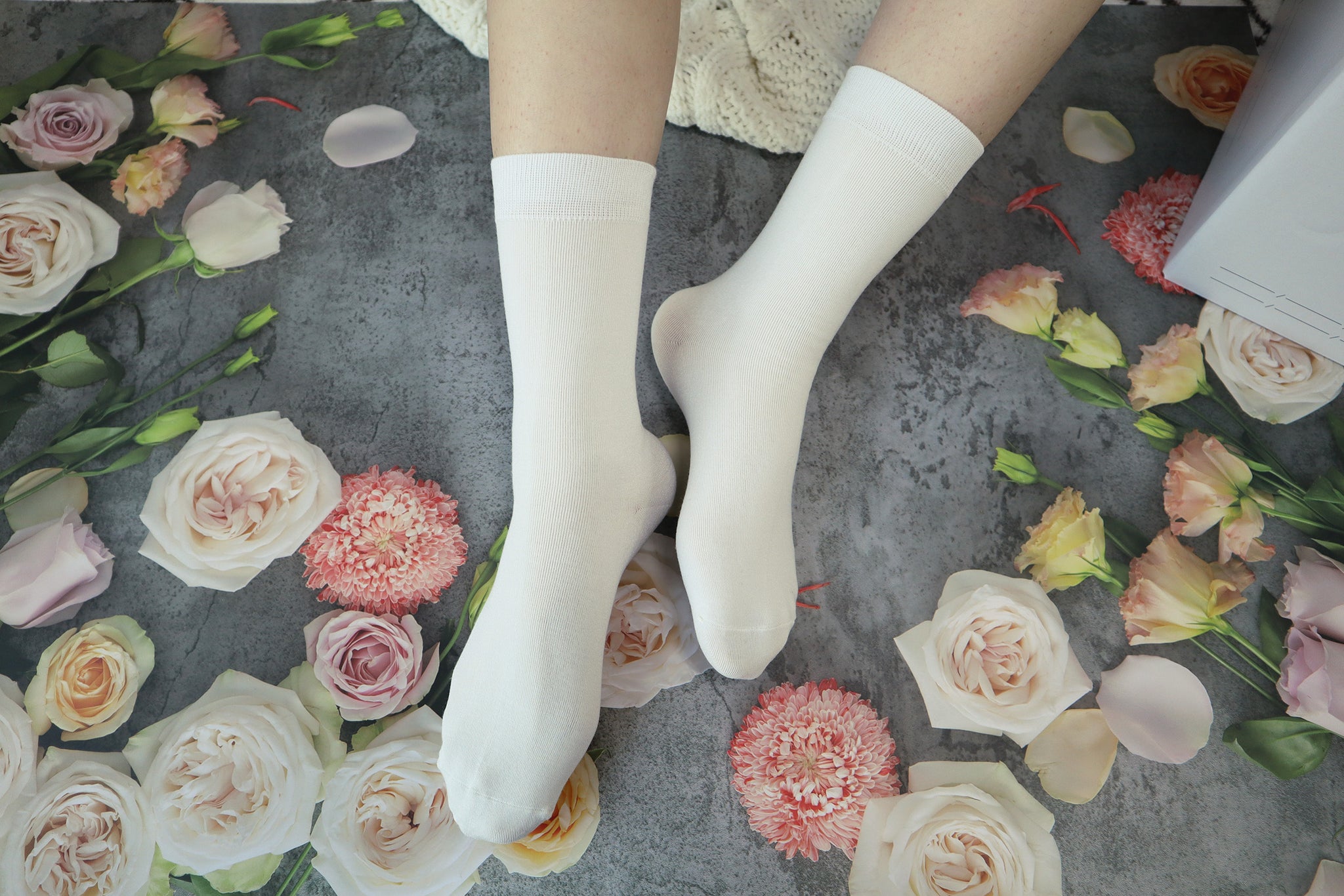 Women's Soft Thin Bamboo Crew Socks, Fit Stretchy Casual, Business, Dress Calf Sock 5 Pairs