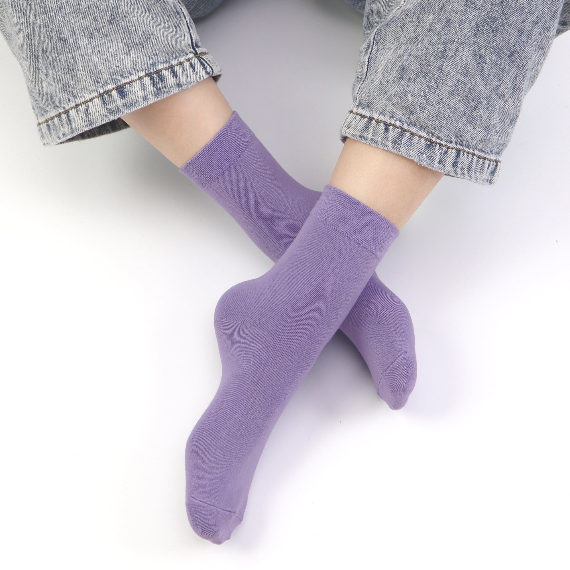Kids Casual Bamboo School Socks Super Soft Uniform Thin Breathable Stretch Cuffs Boys Girls 5 Pairs